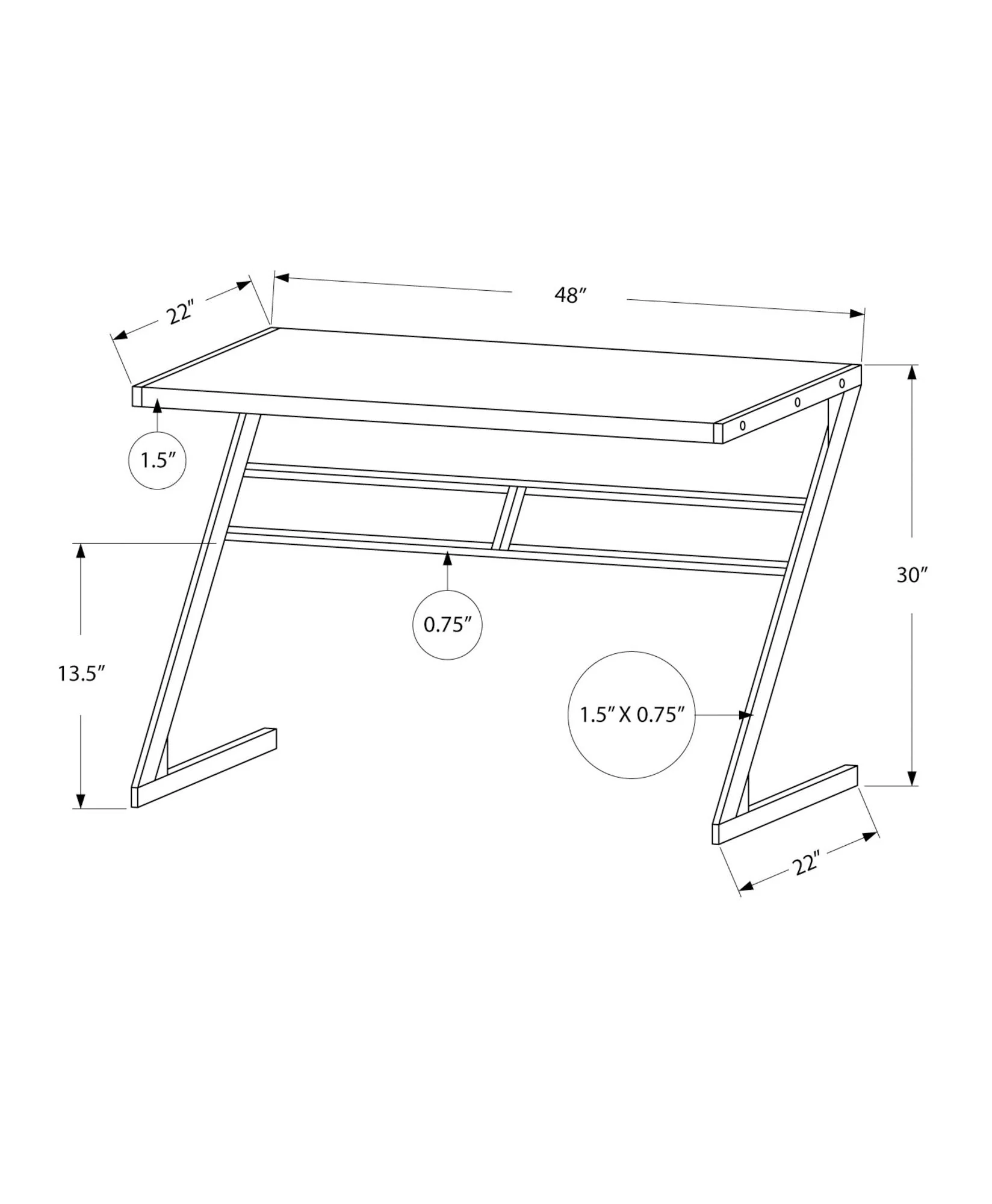 Computer Desk For Home Office, Chic Modern Design, Contemporary & Modern - Image 10