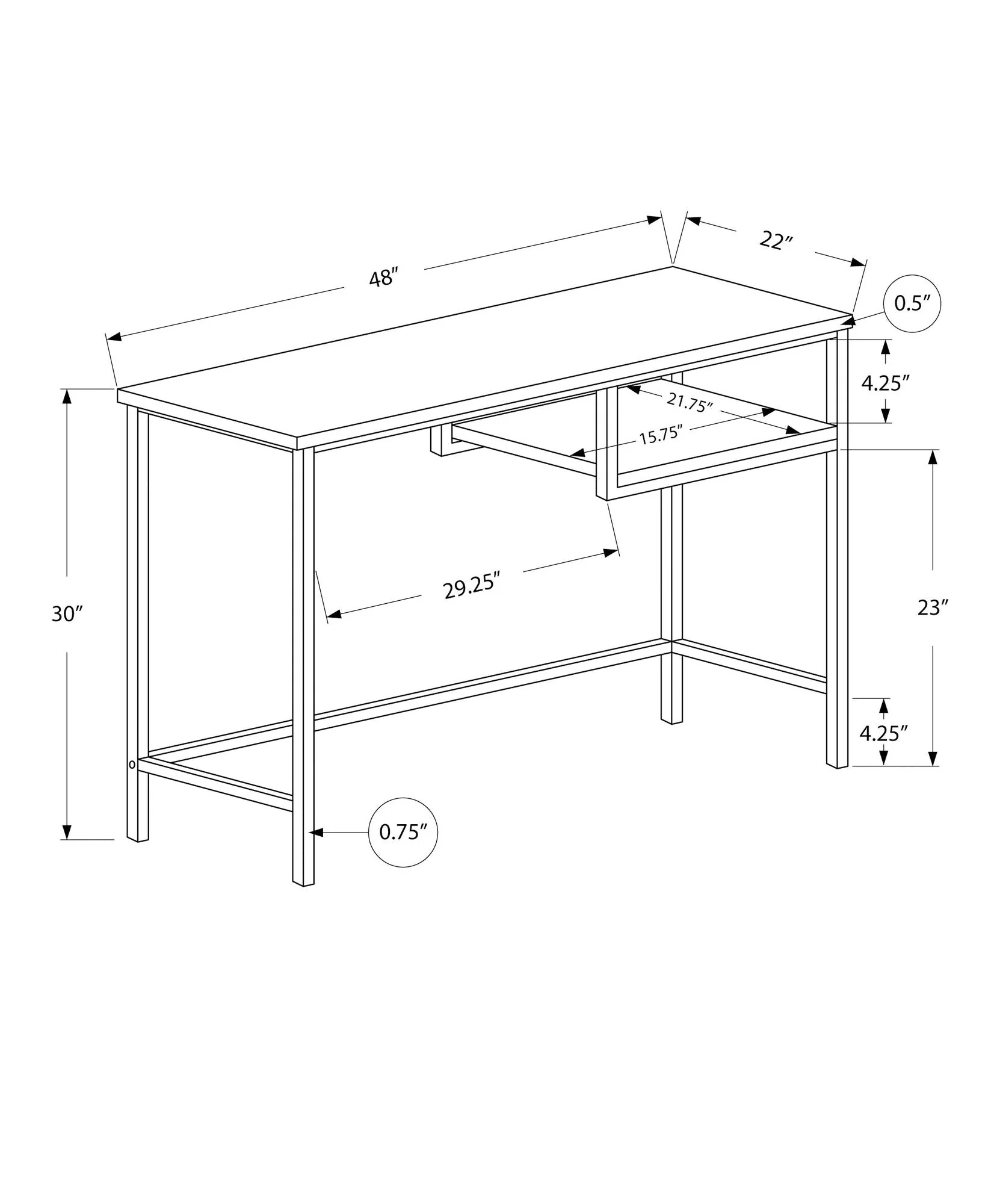 Computer Desk For Home Office, Compact Modern Design, Contemporary & Modern - Image 7