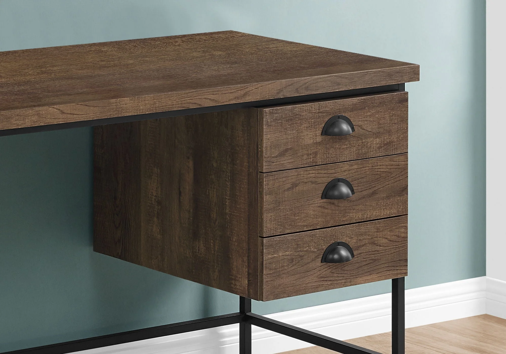 Computer Desk For Home Office, Laptop, 3 Storage Drawers, Contemporary & Moder - Image 11