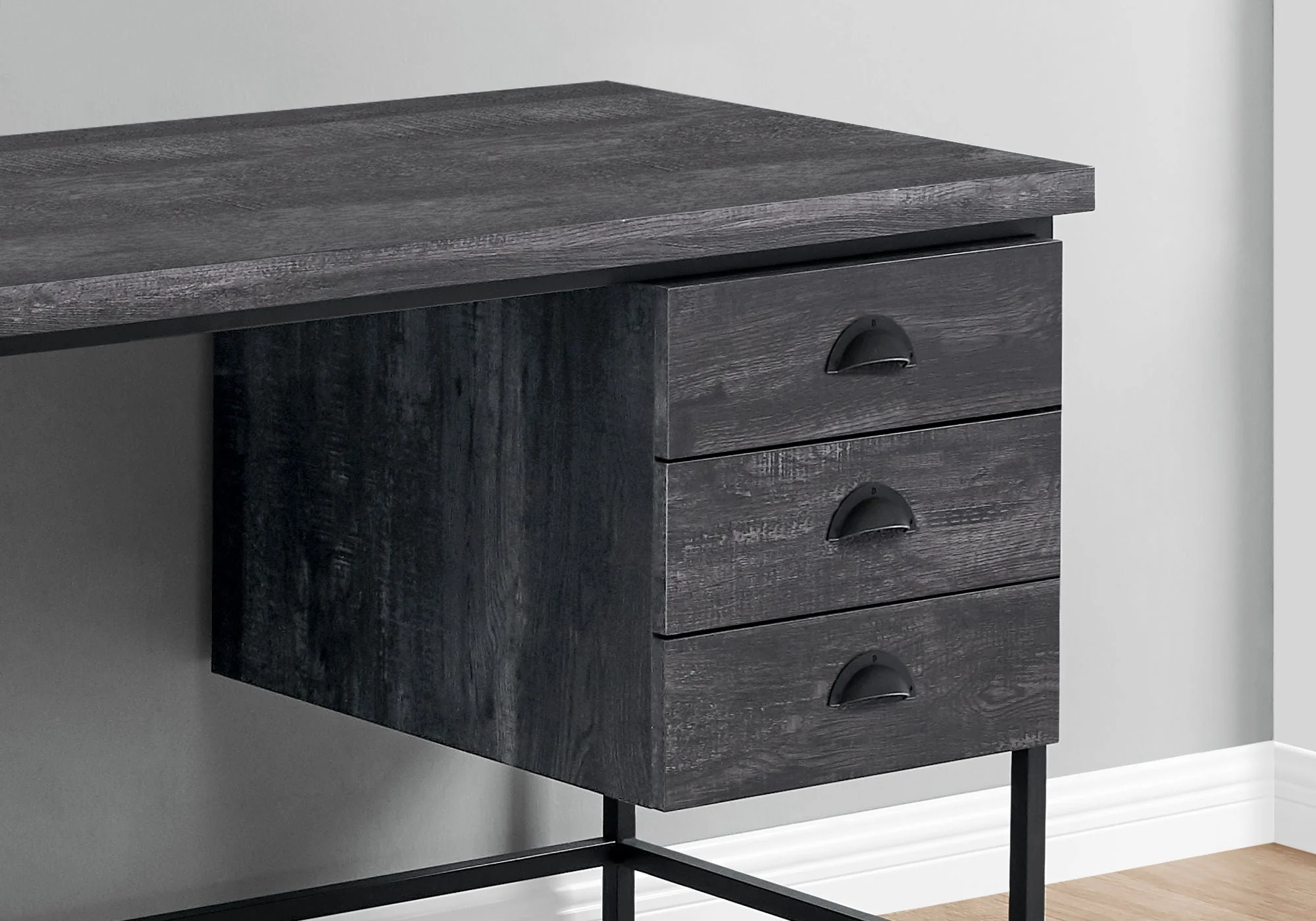 Computer Desk For Home Office, Laptop, 3 Storage Drawers, Contemporary & Moder - Image 4