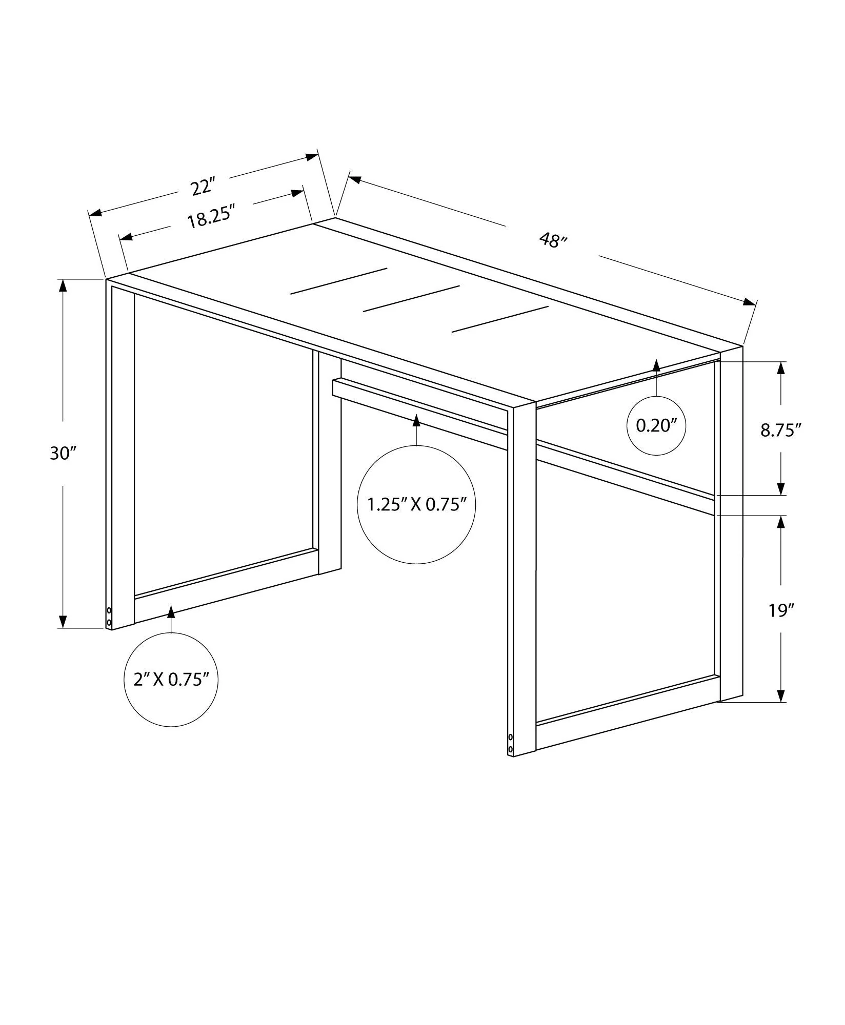 Computer Desk For Home Office, Laptop, Contemporary & Modern - Image 4