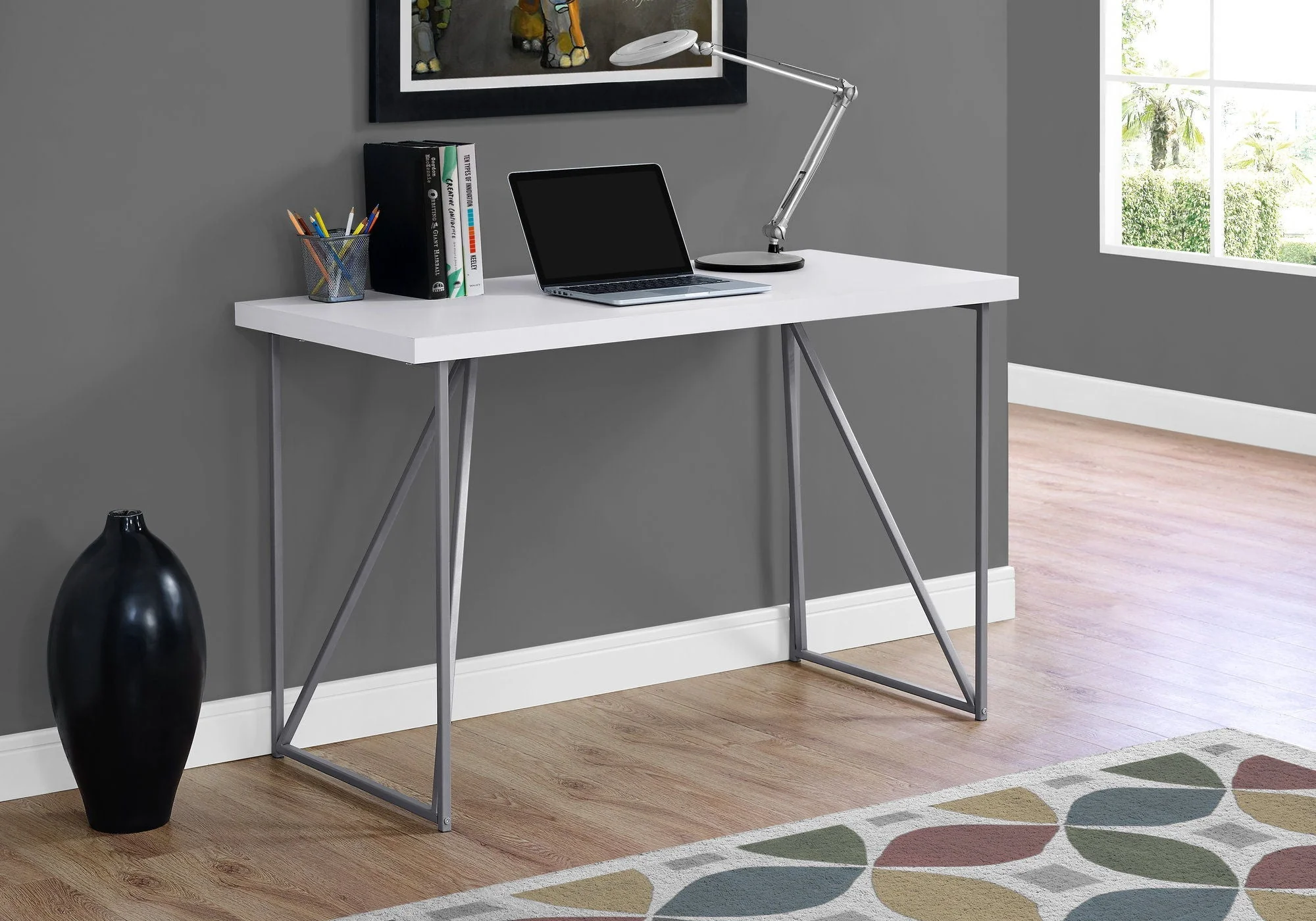 Computer Desk For Home Office Laptop, Contemporary & Modern - White - Image 3