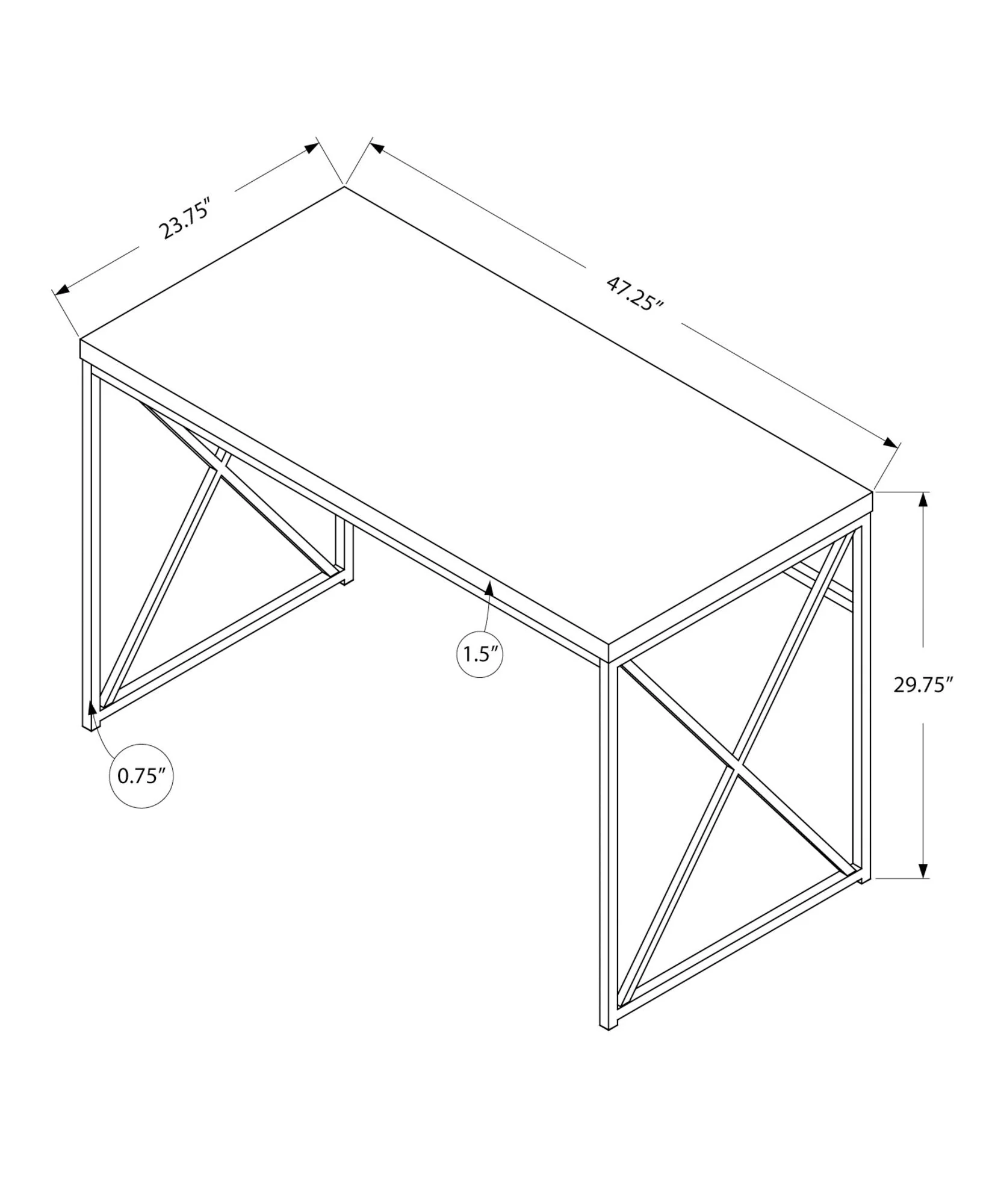 Computer Desk For Home Office, Laptop, Glossy Contemporary & Modern - Image 13