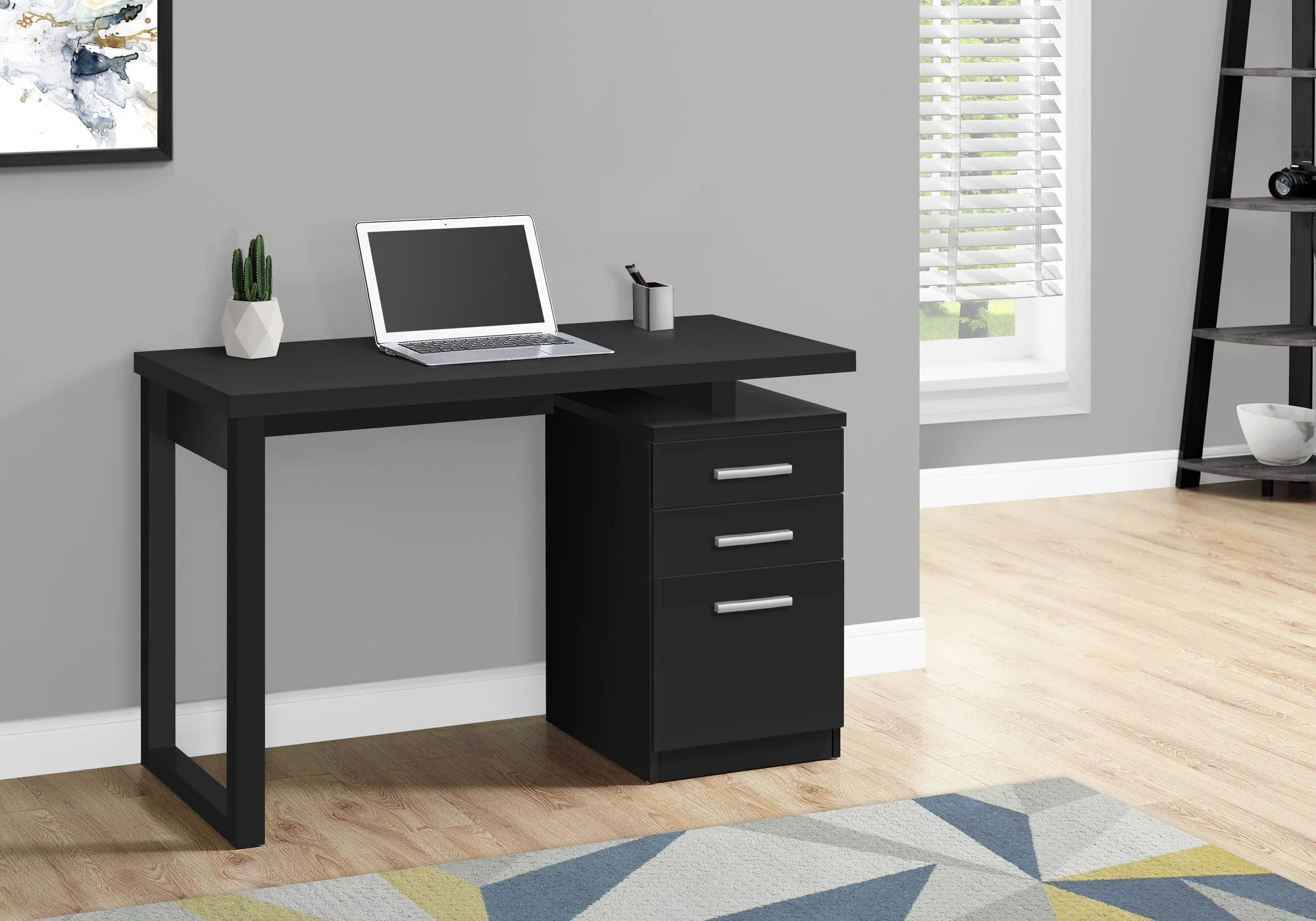 Computer Desk For Home Office Laptop, Left, Right Set - Up, Storage Drawers - Image 2