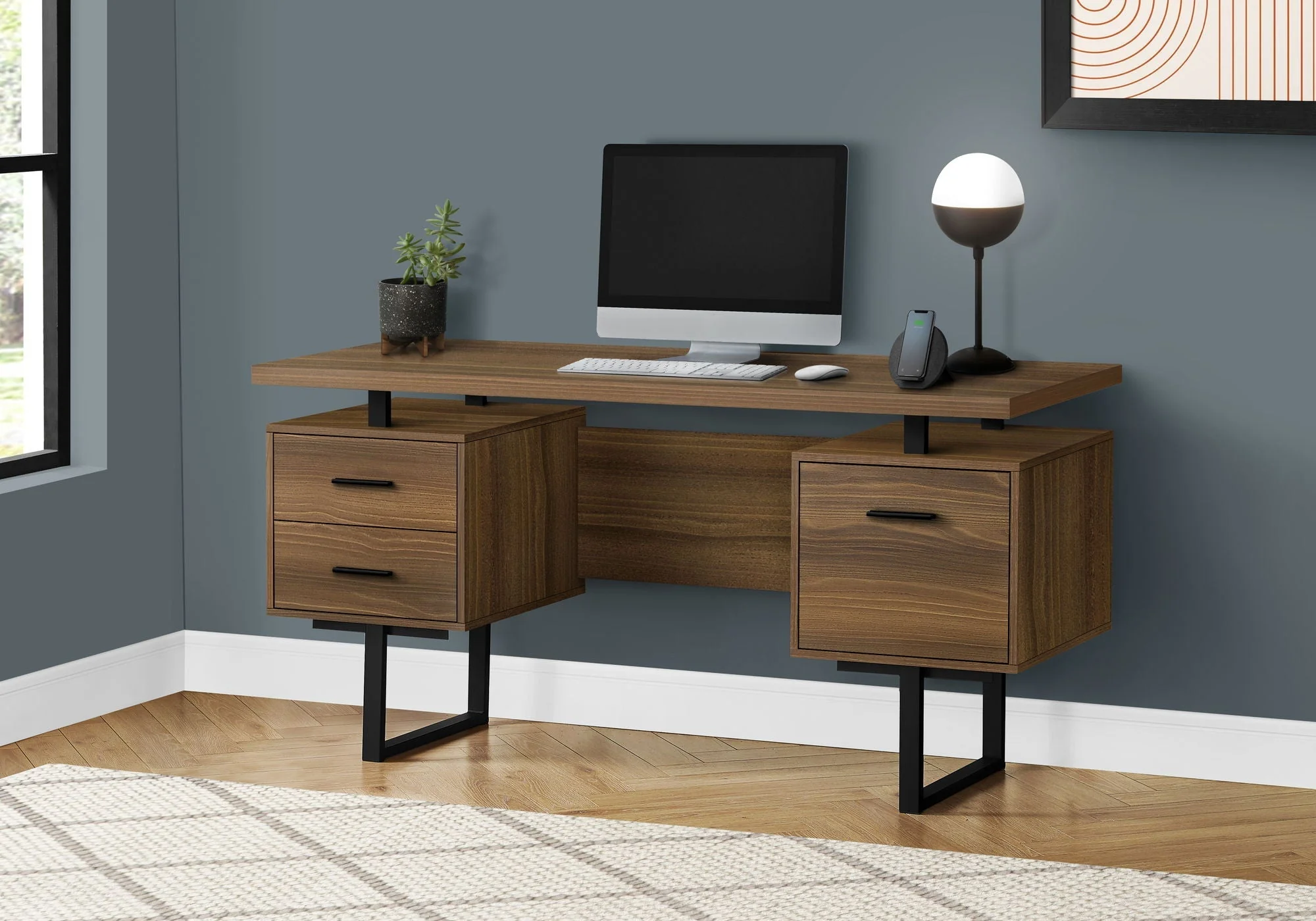 Computer Desk For Home Office, Laptop, Left, Right Set - Up, Storage Drawers, Contemporary & Modern - Image 10