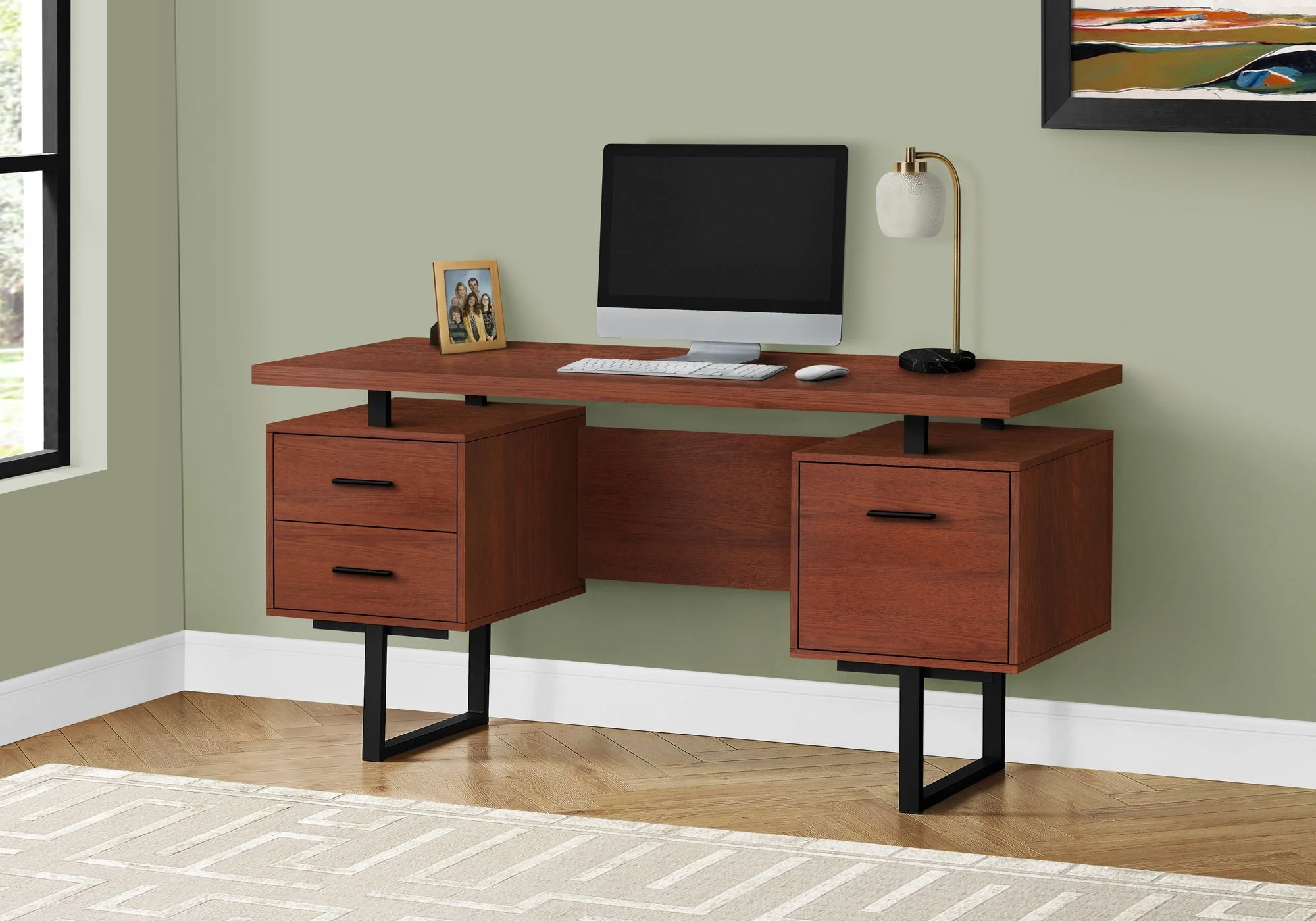 Computer Desk For Home Office, Laptop, Left, Right Set - Up, Storage Drawers, Contemporary & Modern - Image 14