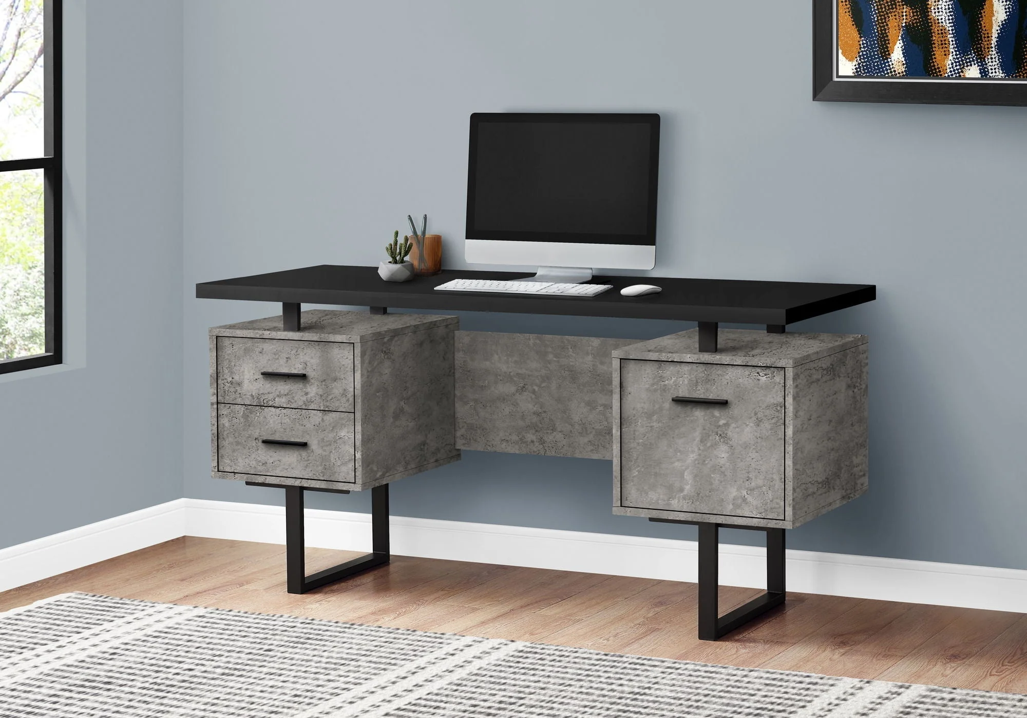 Computer Desk For Home Office, Laptop, Left, Right Set - Up, Storage Drawers, Contemporary & Modern - Image 22