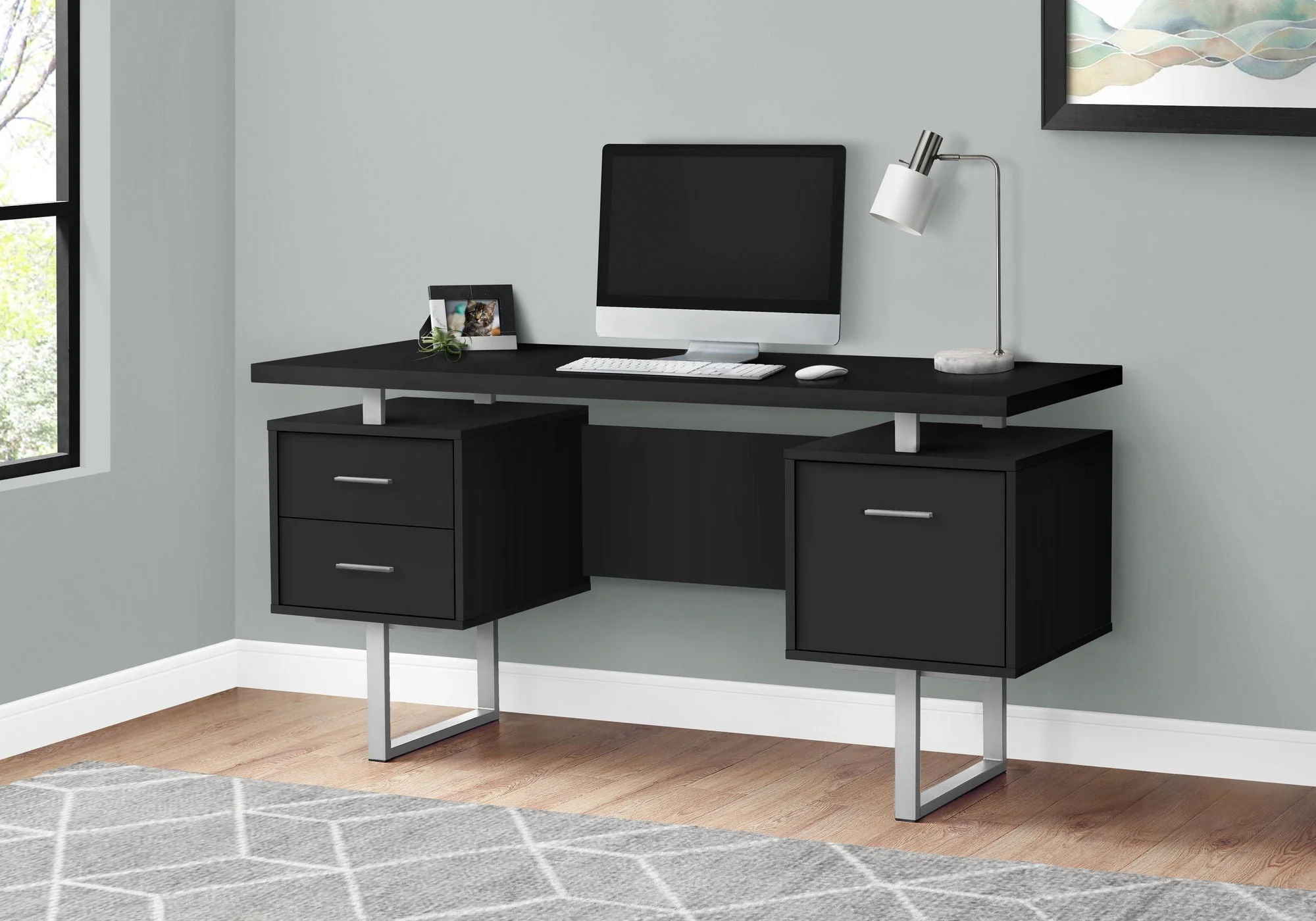 Computer Desk For Home Office, Laptop, Left, Right Set - Up, Storage Drawers, Contemporary & Modern - Image 23