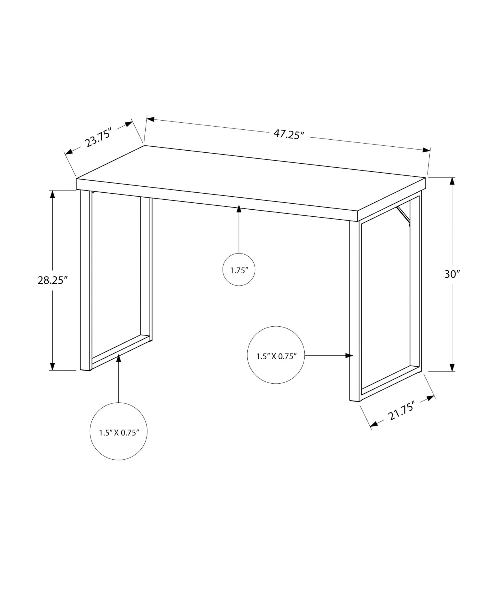 Computer Desk for Home Office, Laptop, Modern Convenient Design - Image 3