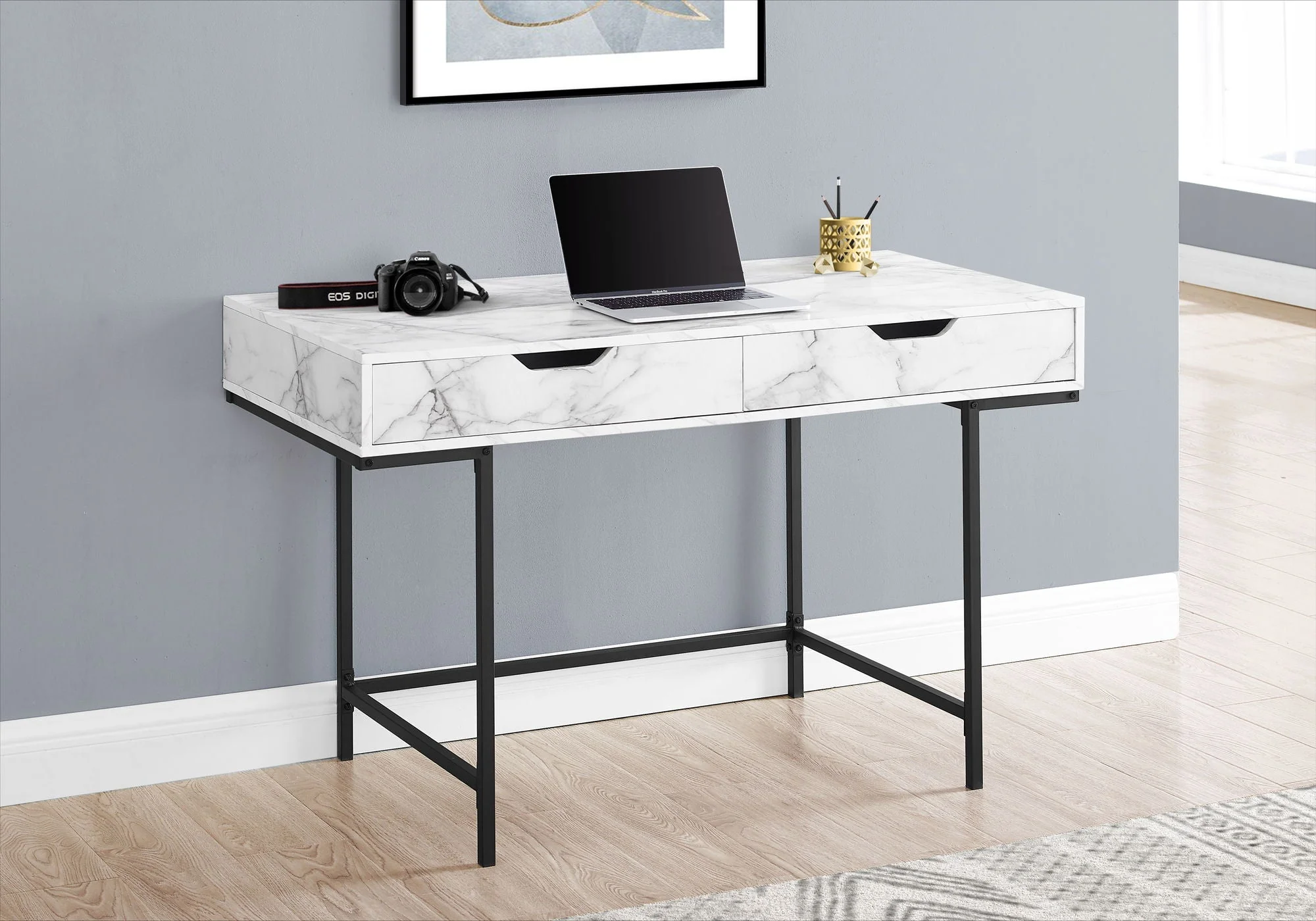 Computer Desk For Home Office, Laptop, Storage Drawers, Contemporary & Modern - Image 22