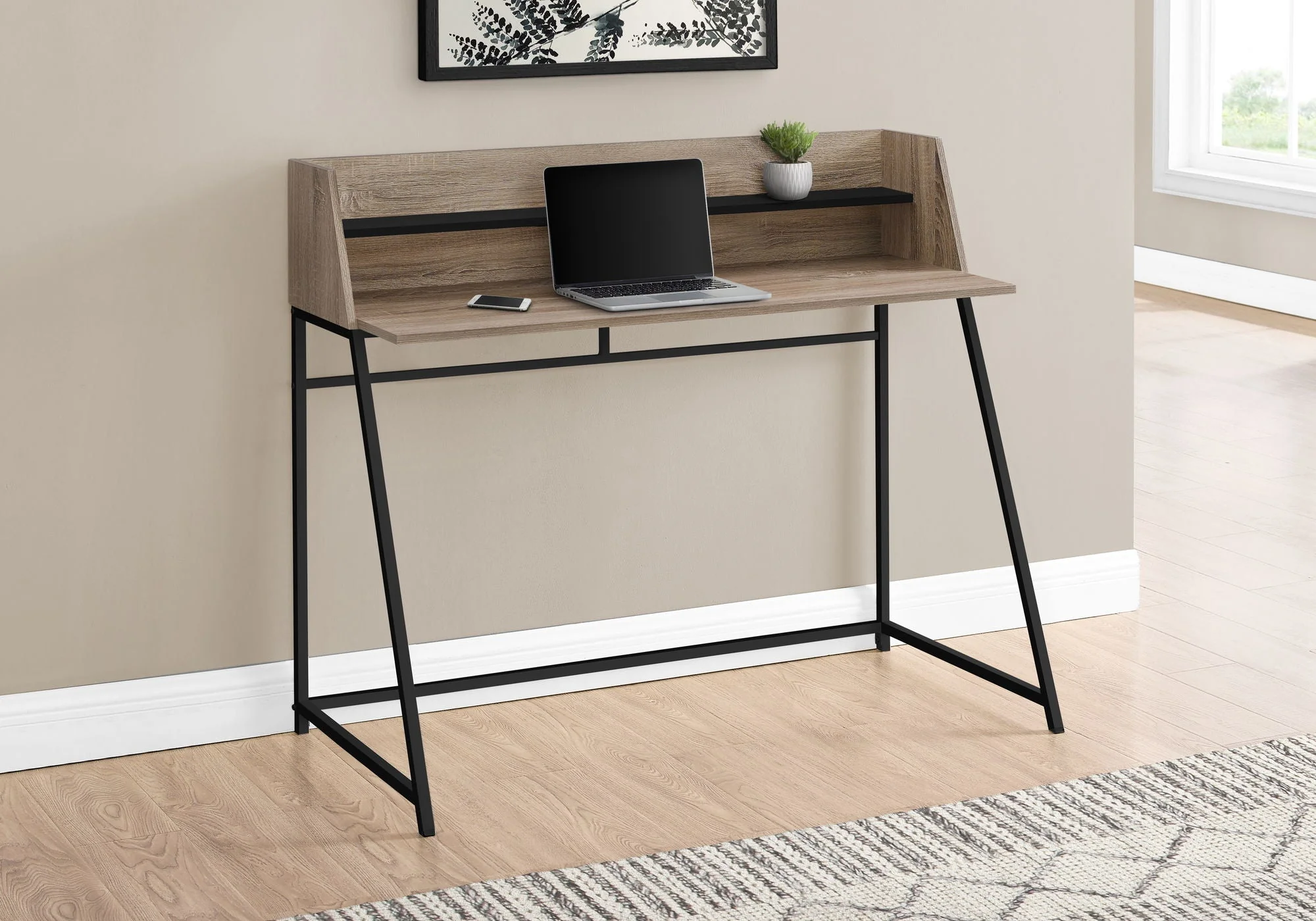 Computer Desk For Home Office Laptop, Storage Shelves, Contemporary & Modern - Image 8