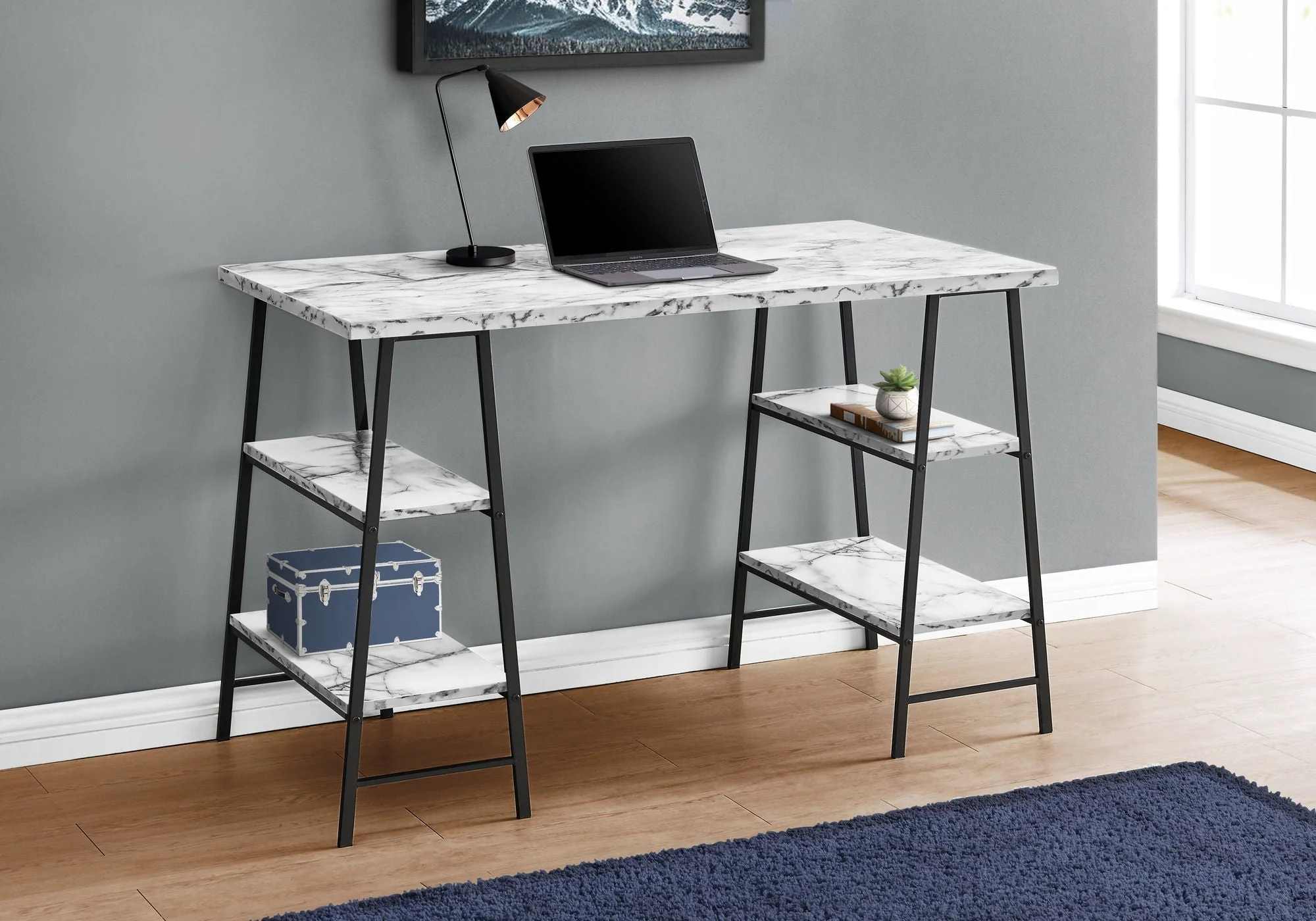 Computer Desk For Home Office, Laptop, Storage Shelves, Contemporary & Modern - Image 13