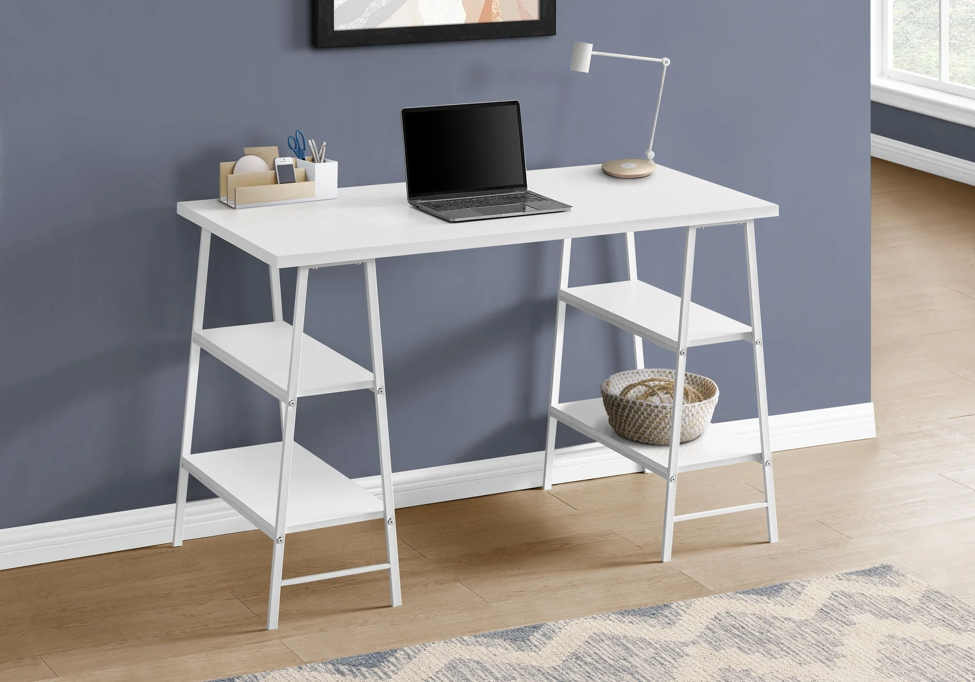 Computer Desk For Home Office, Laptop, Storage Shelves, Contemporary & Modern - Image 15