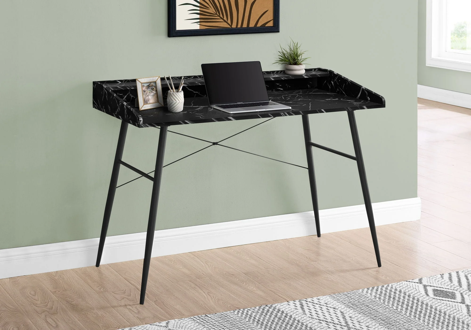 Computer Desk For Home Office, Laptop Storage Shelves, Contemporary & Modern - Image 4