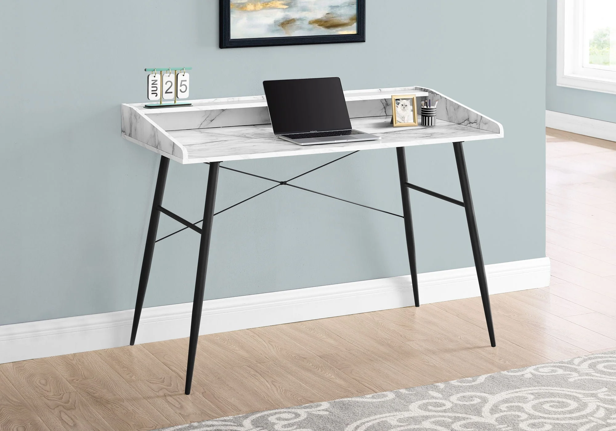 Computer Desk For Home Office, Laptop Storage Shelves, Contemporary & Modern - Image 8