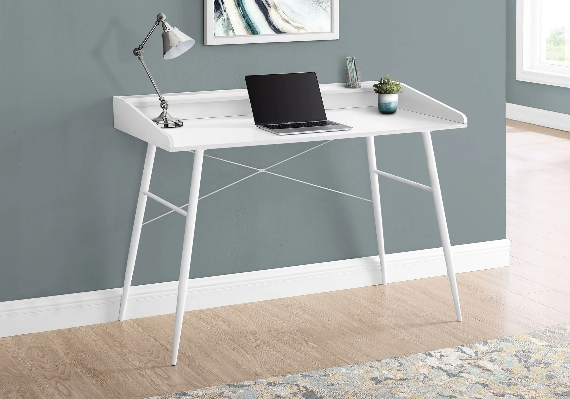 Computer Desk For Home Office, Laptop Storage Shelves, Contemporary & Modern - Image 9