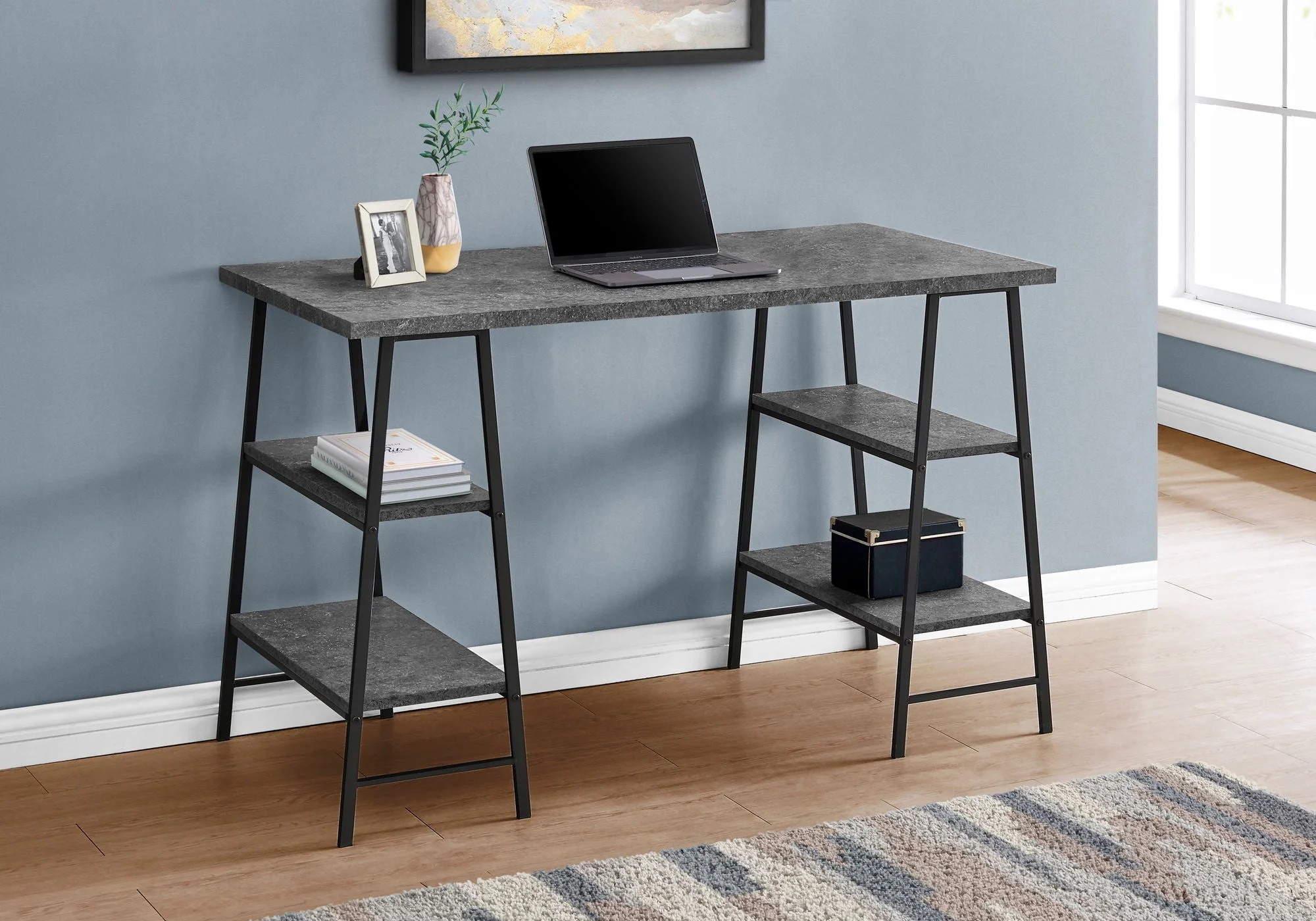 Computer Desk For Home Office, Laptop, Storage Shelves, Contemporary & Modern - Image 2