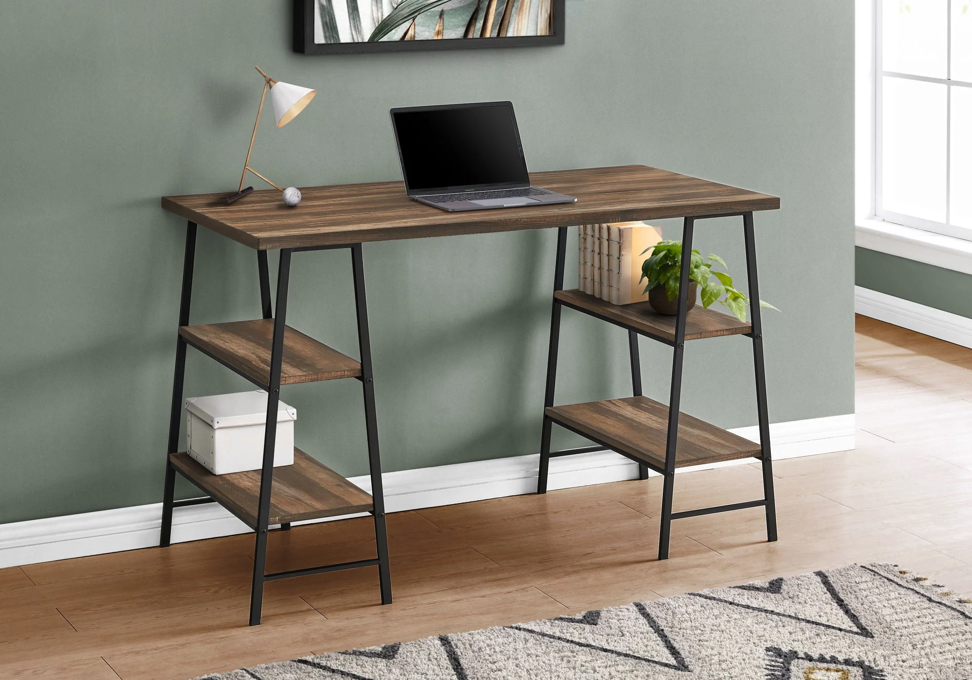 Computer Desk For Home Office, Laptop, Storage Shelves, Contemporary & Modern - Image 7