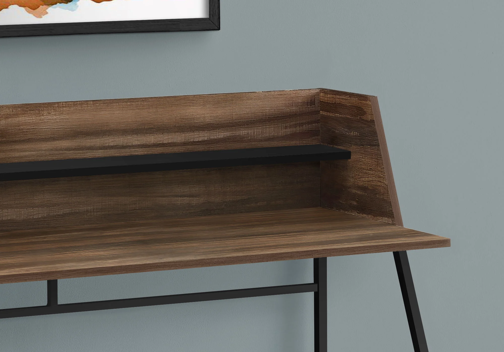 Computer Desk For Home Office, Laptop, Storage Shelves, Marble Look Contemporary & Modern - Image 15