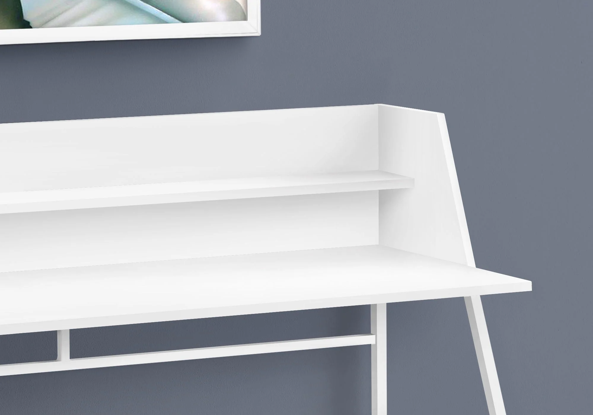 Computer Desk For Home Office, Laptop, Storage Shelves, Marble Look Contemporary & Modern - Image 17