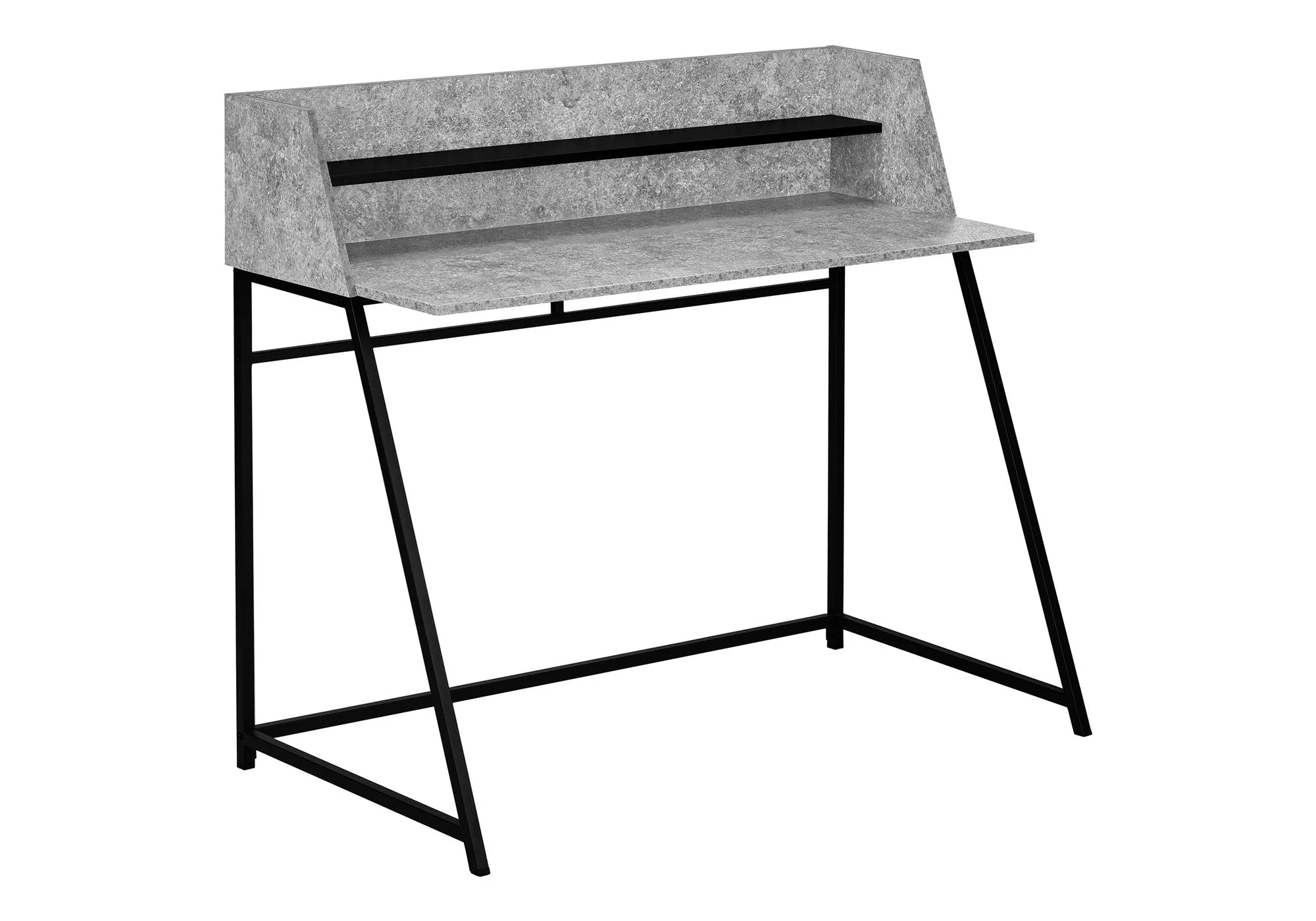 Computer Desk For Home Office, Laptop, Storage Shelves, Marble Look Contemporary & Modern - Image 4