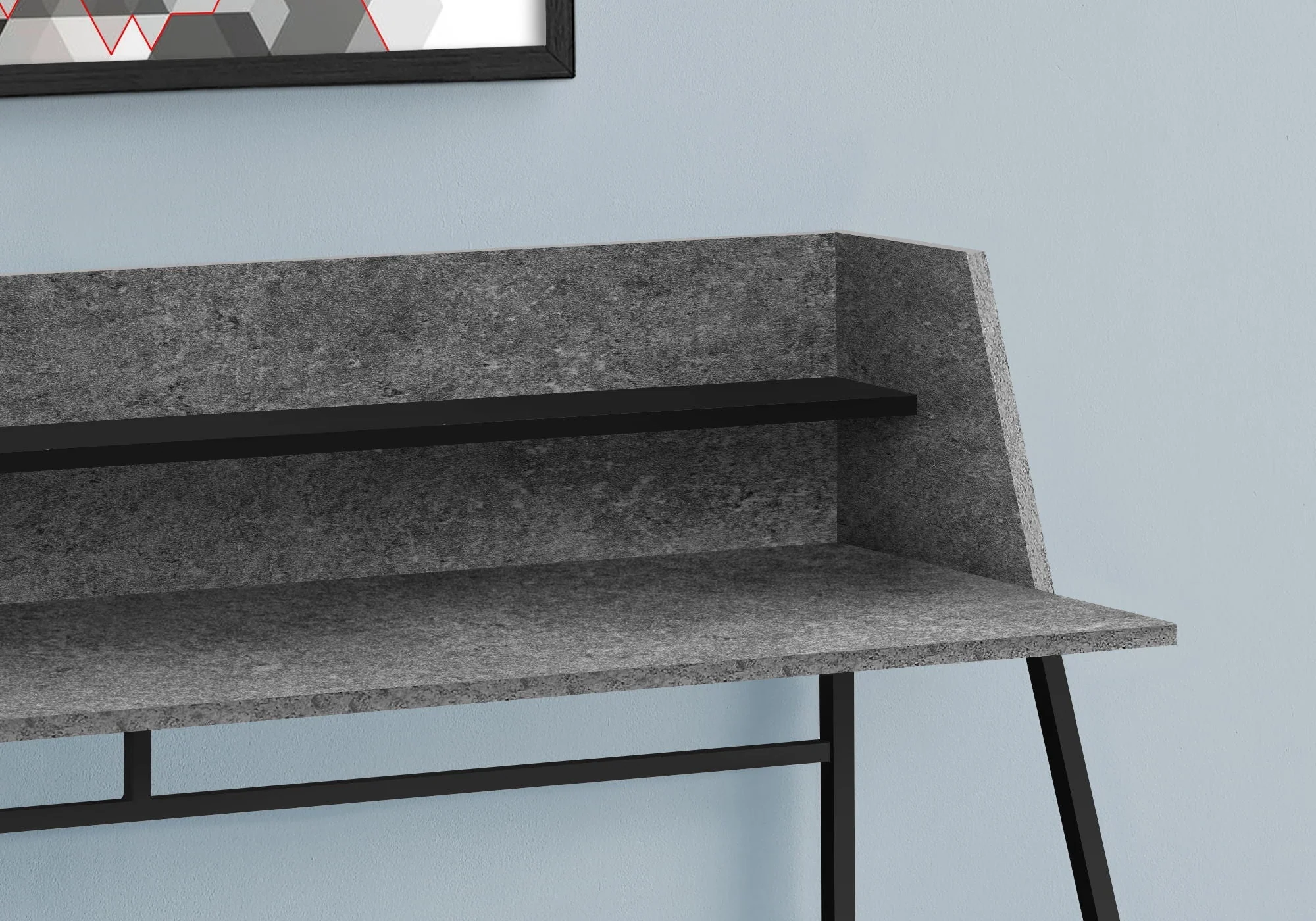 Computer Desk For Home Office, Laptop, Storage Shelves, Marble Look Contemporary & Modern - Image 7
