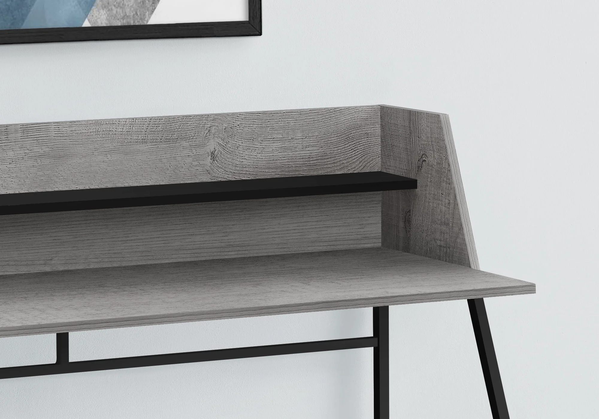 Computer Desk For Home Office, Laptop, Storage Shelves, Marble Look Contemporary & Modern - Image 9