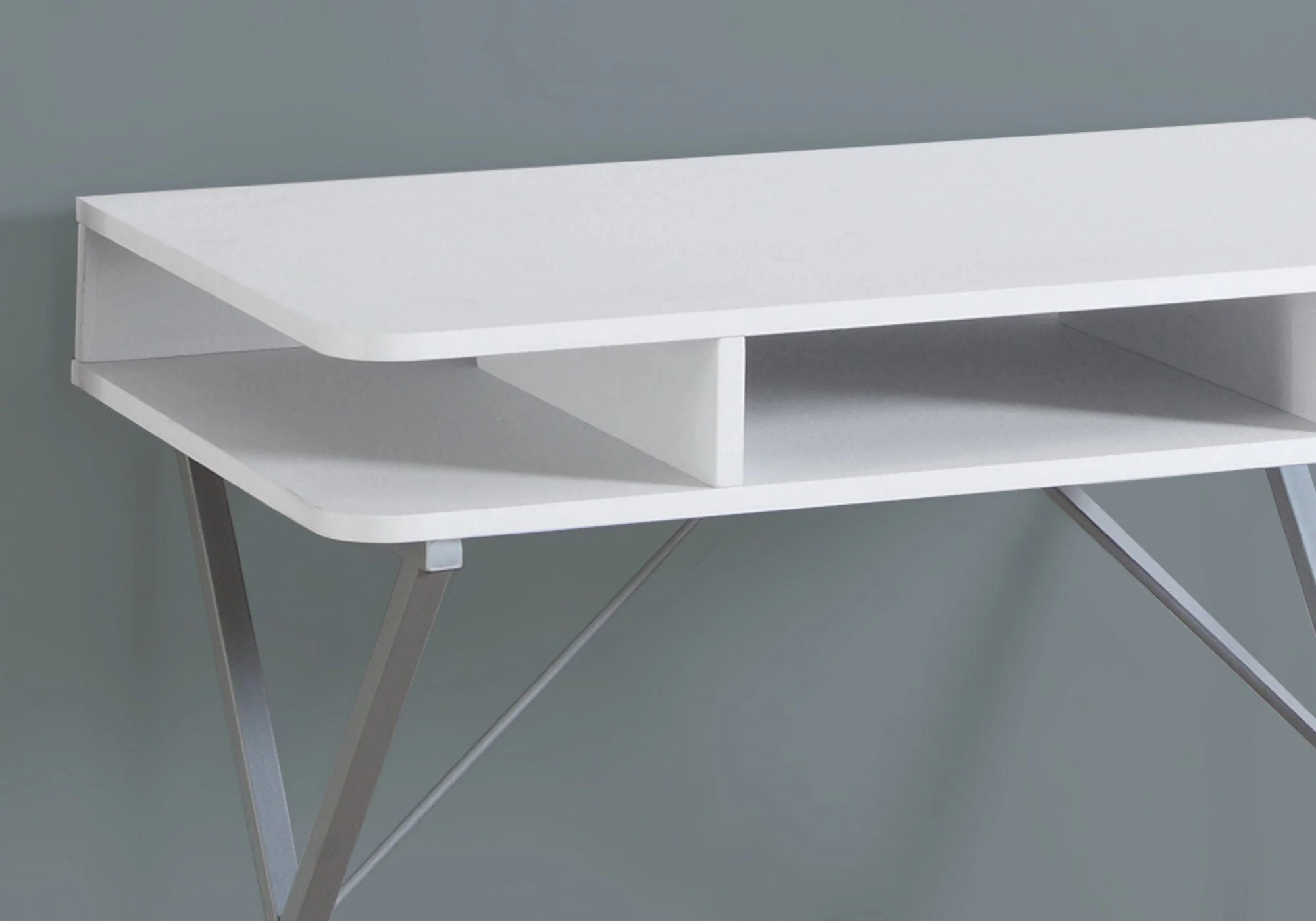 Computer Desk For Home Office, Laptop, Storage Shelves, Modern Convenient Design - White - Image 2
