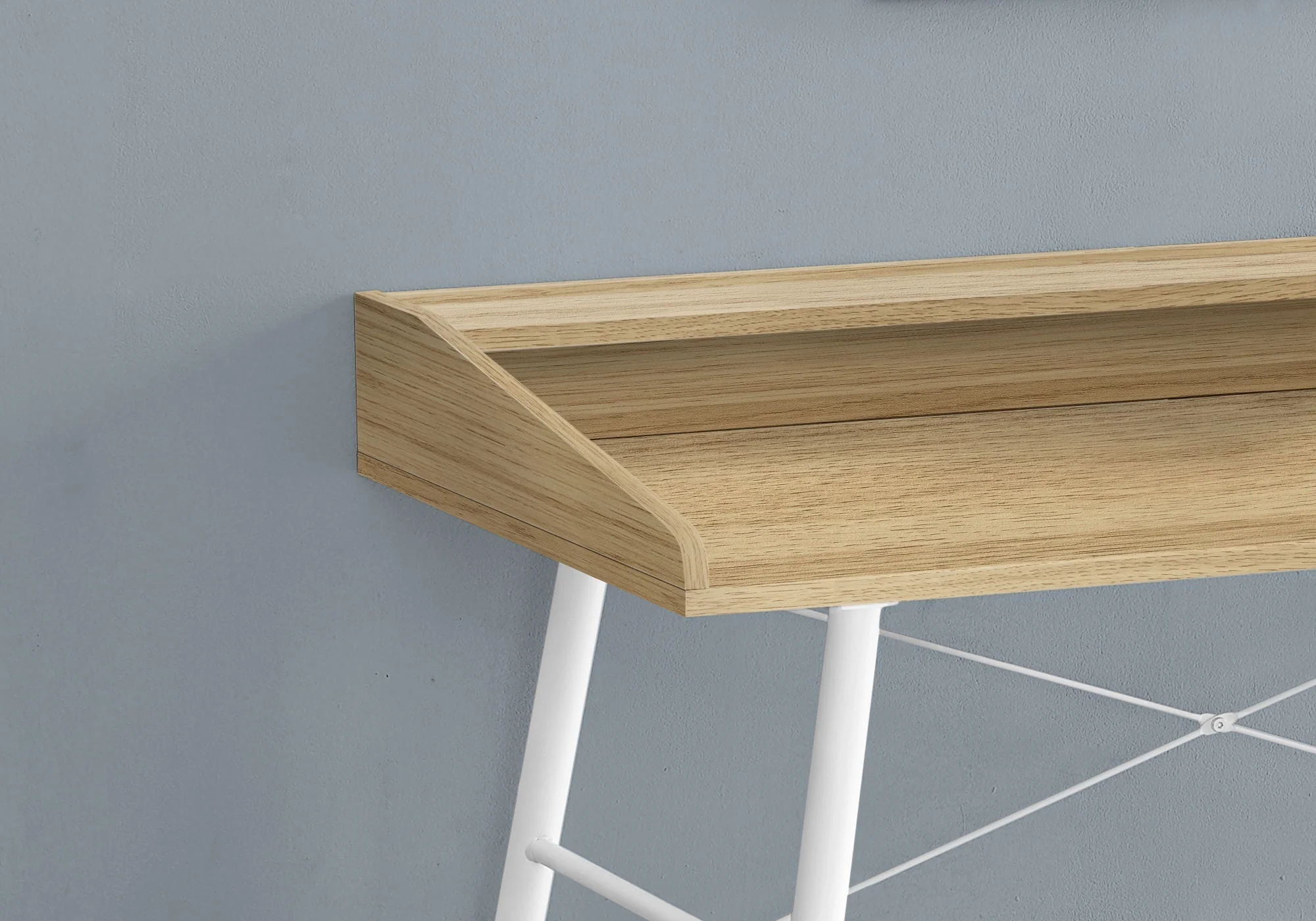 Computer Desk for Home Office, Laptop, Storage Shelves - Natural - Image 2
