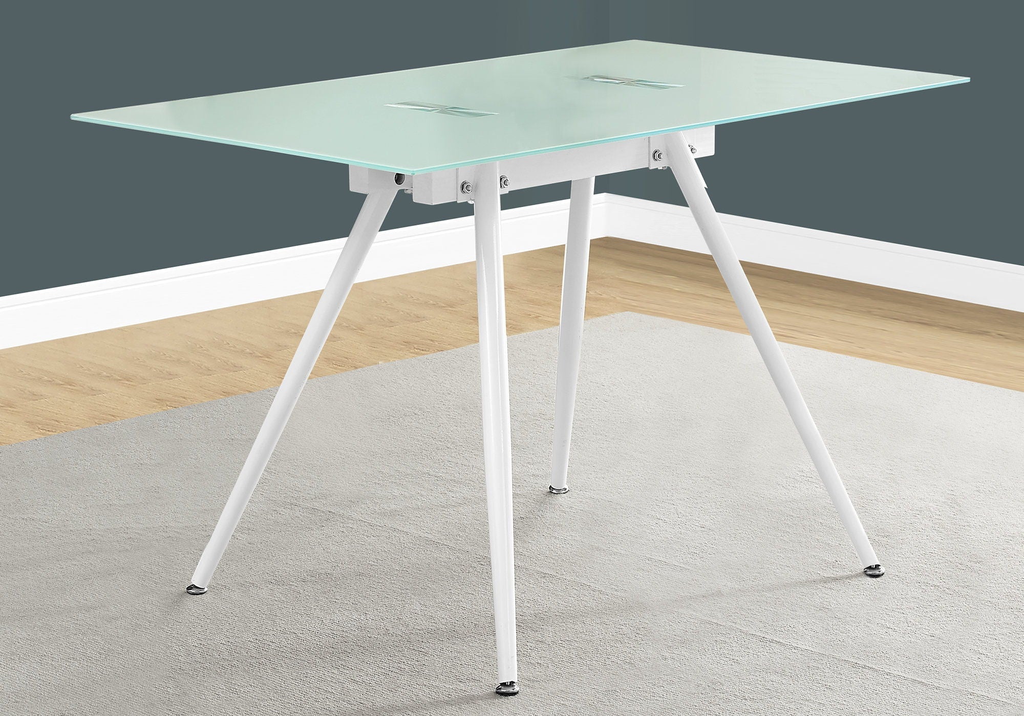 Computer Desk For Home Office, Laptop, Tempered Glass, Contemporary & Modern - White - Image 3