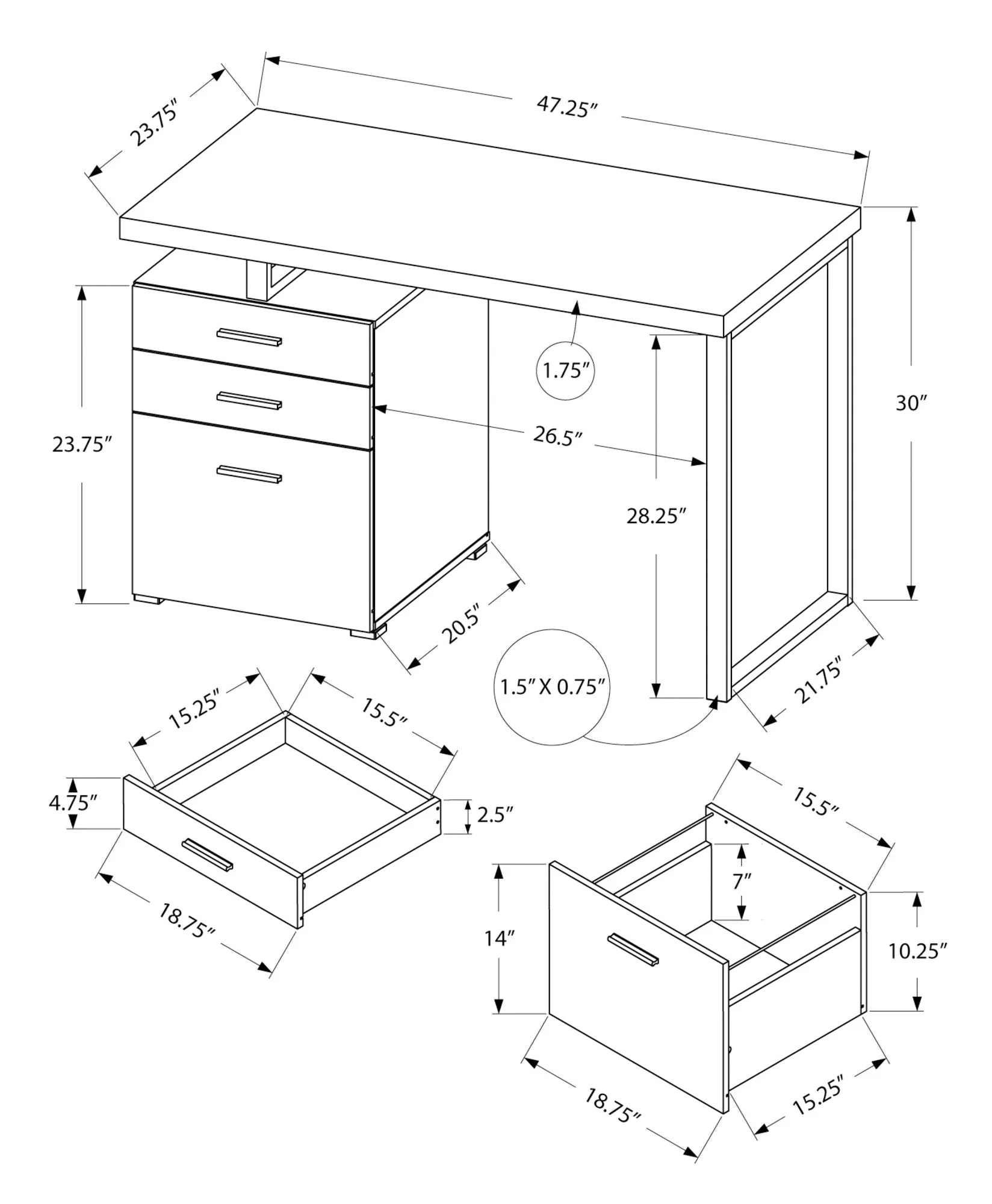 Computer Desk For Home Office, Left, Right Set - Up, Ample Storage Drawers - Image 19