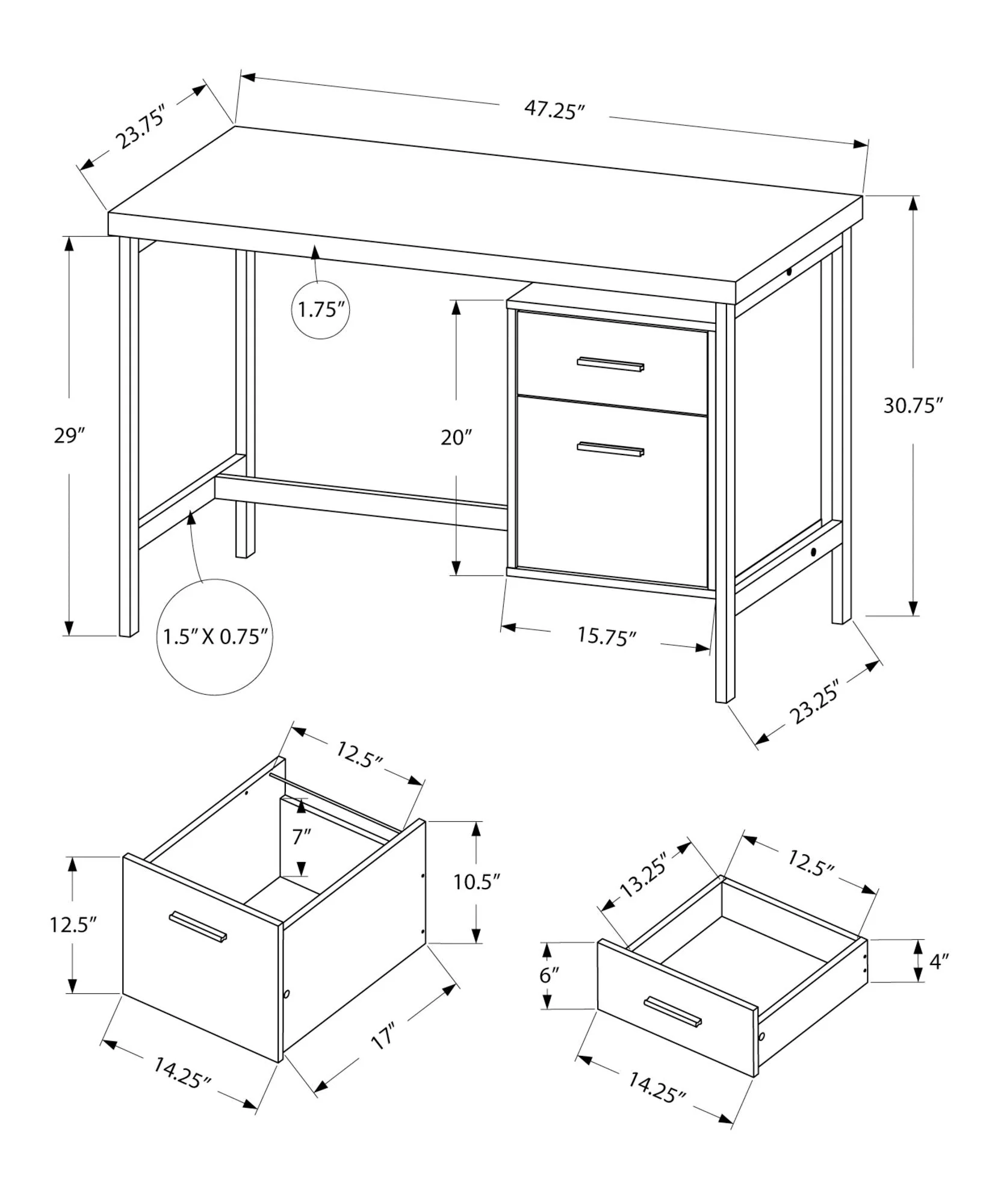 Computer Desk For Home Office, Left, Right Set - Up, Storage Drawers, Modern Design - Image 10