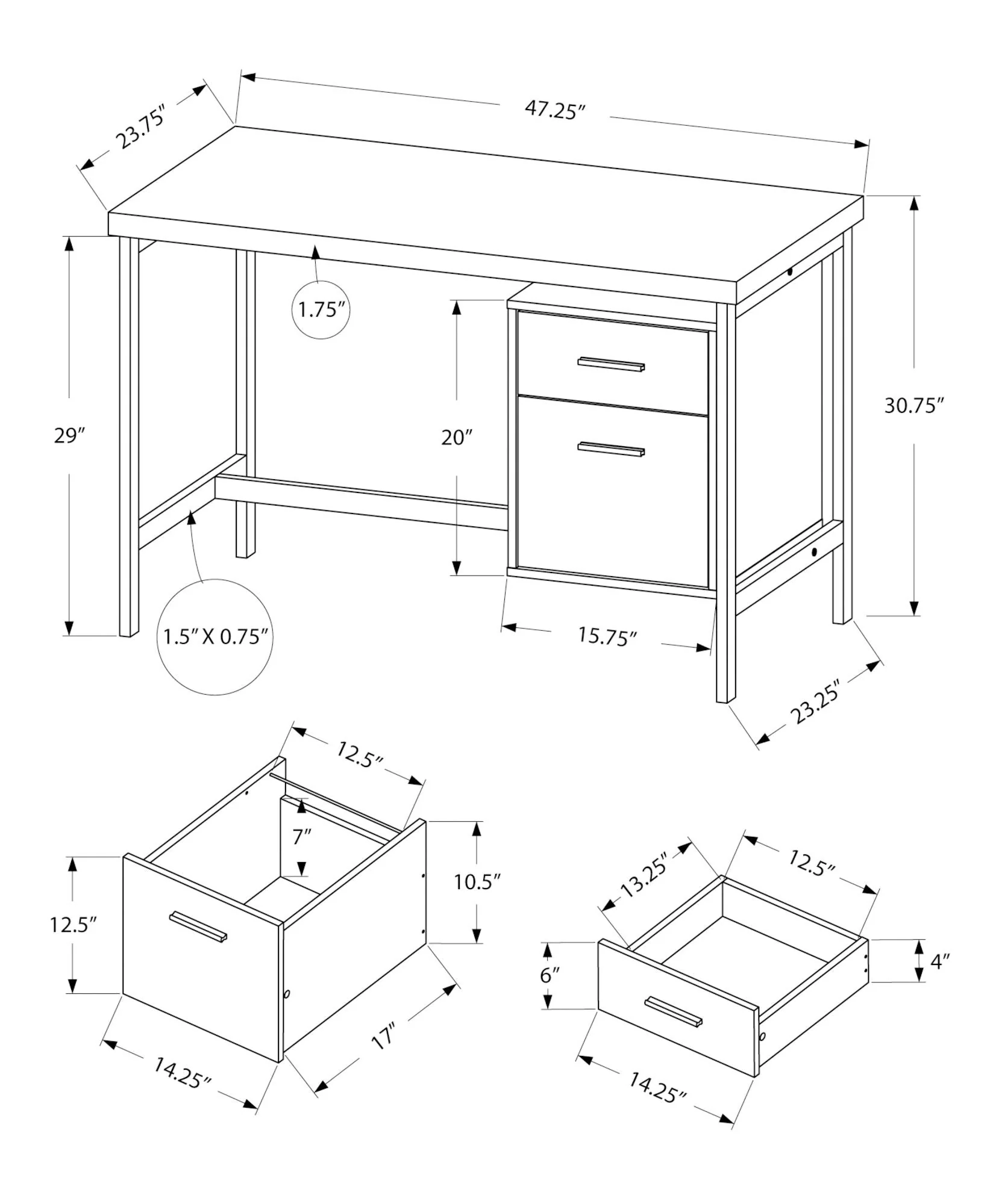 Computer Desk For Home Office, Left, Right Set - Up, Storage Drawers, Modern Design - Image 11