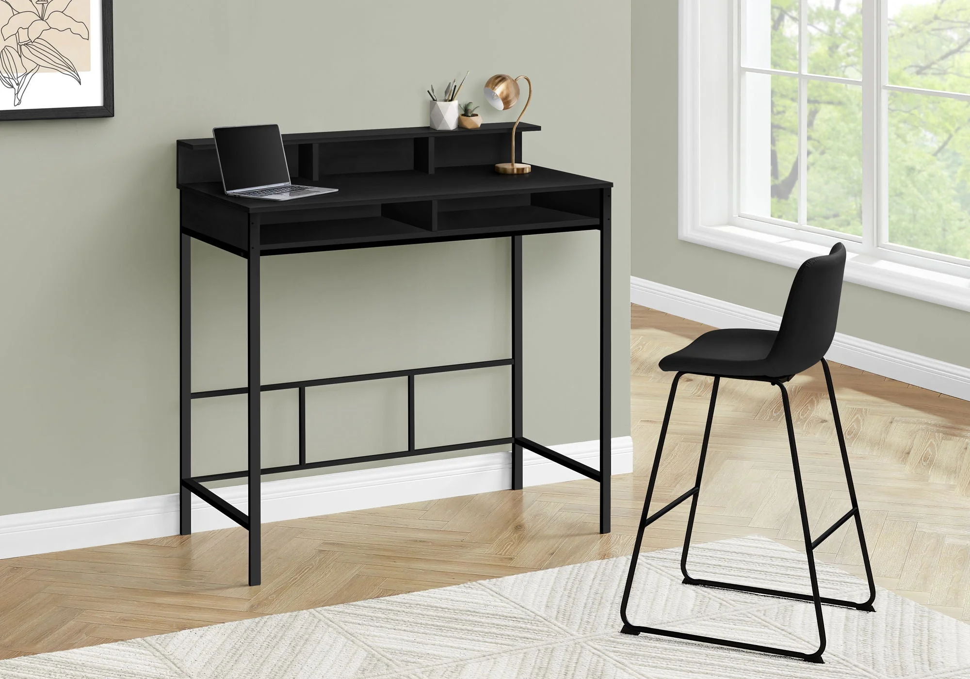 Computer Desk For Home Office, Standing, Storage Shelves, Laptop, Contemporary & Modern - Image 6