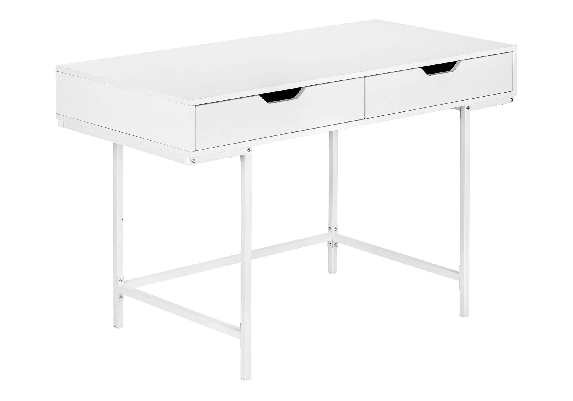 Computer Desk For Home Office, Storage Drawers, Marble Look Contemporary & Modern - Image 2