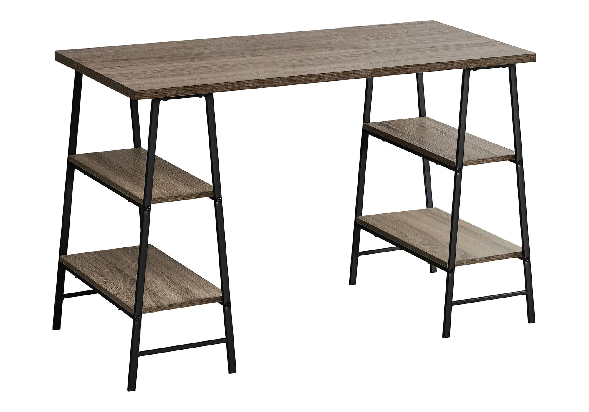 Computer Desk For Home Office, Storage Shelves, Industrial Design - Image 3