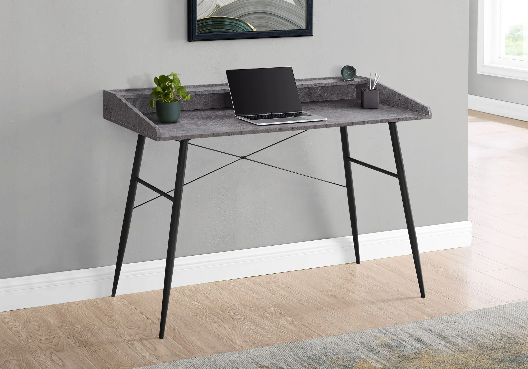 Computer Desk For Home Office, Sturdy Construction, Storage Shelves - Image 3