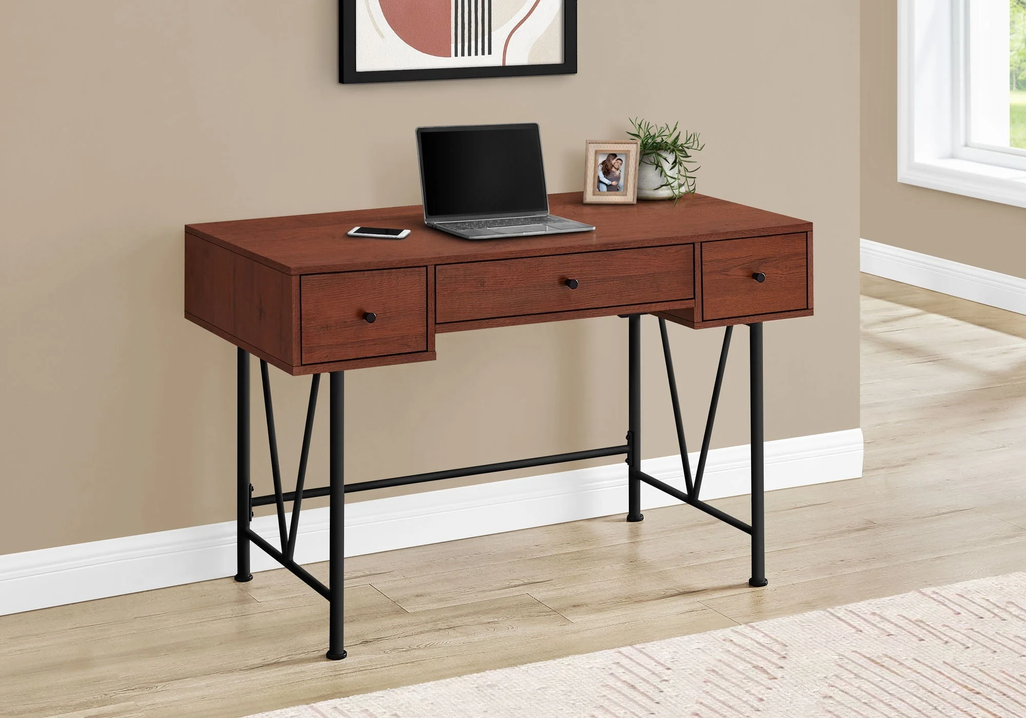 Computer Desk For Home Office, Stylish Design, Storage Drawers, Transitional - Image 2
