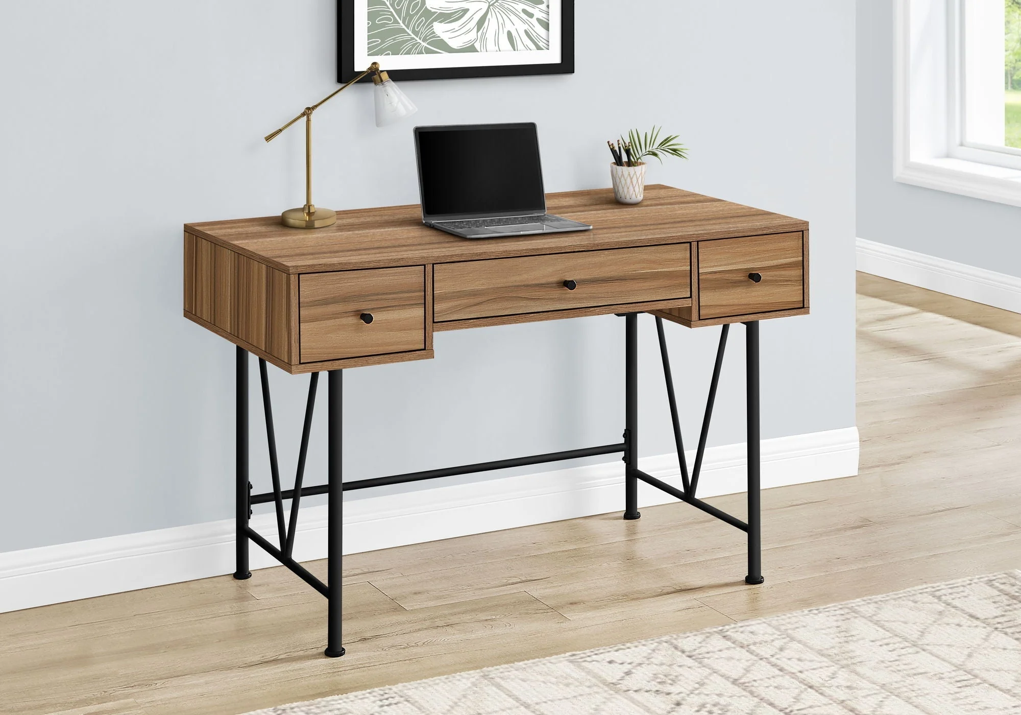 Computer Desk For Home Office, Stylish Design, Storage Drawers, Transitional - Image 3