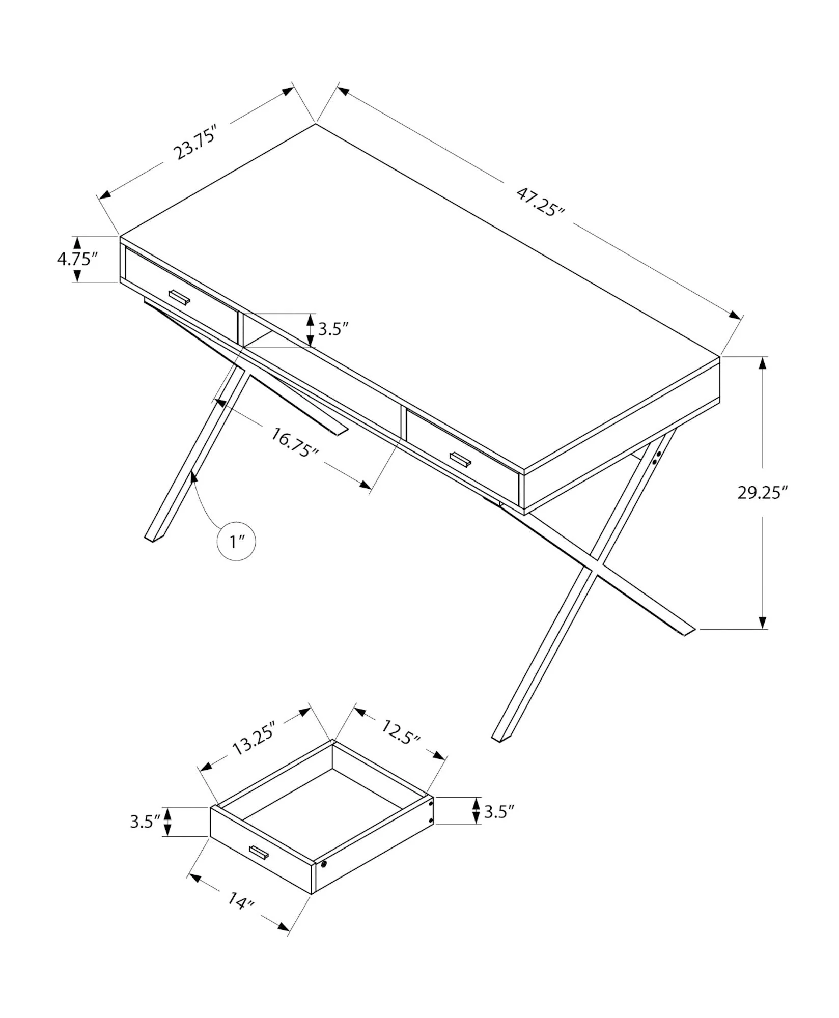 Computer Desk for Home Office with Storage Drawers - Image 11