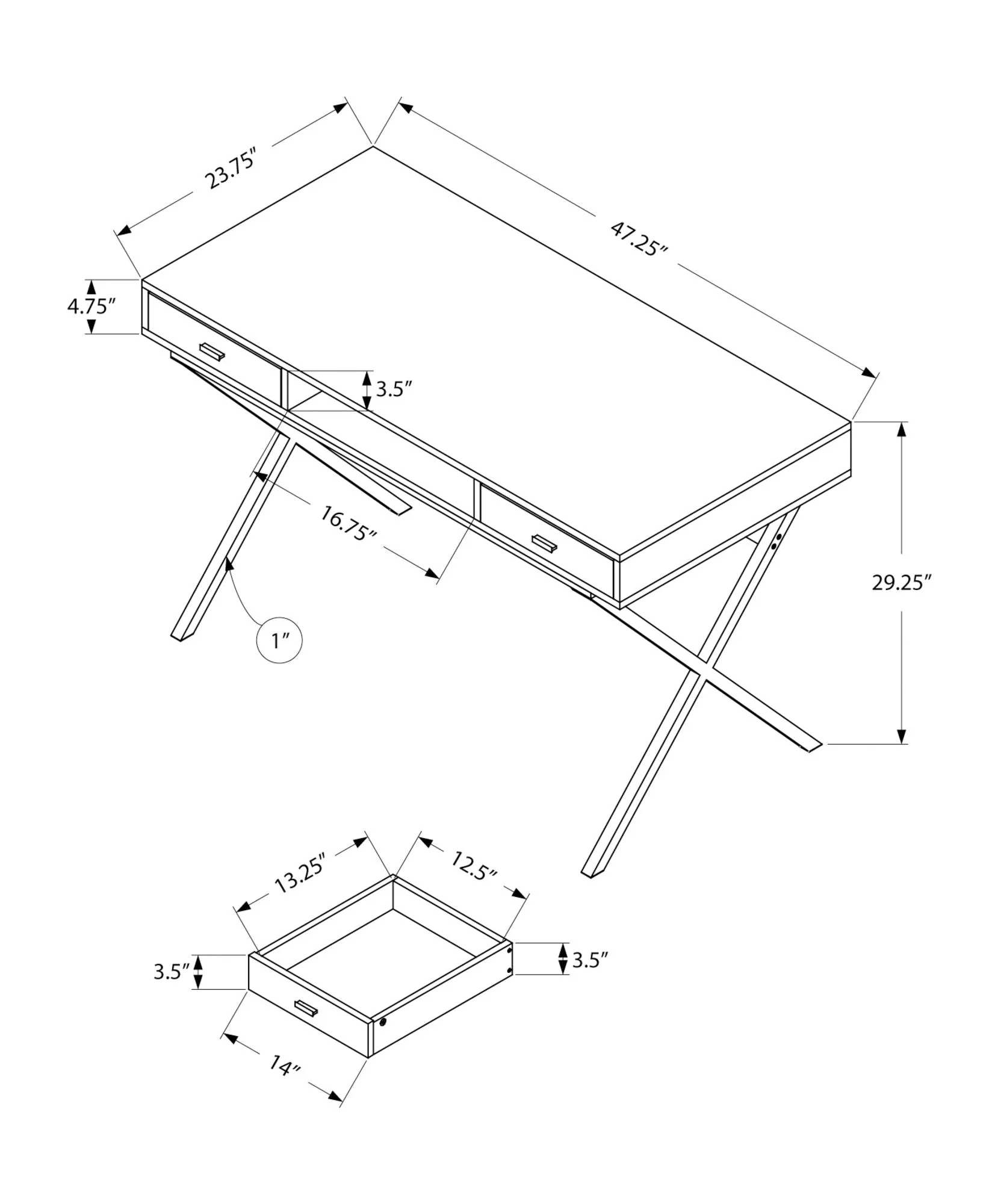 Computer Desk for Home Office with Storage Drawers - Image 8