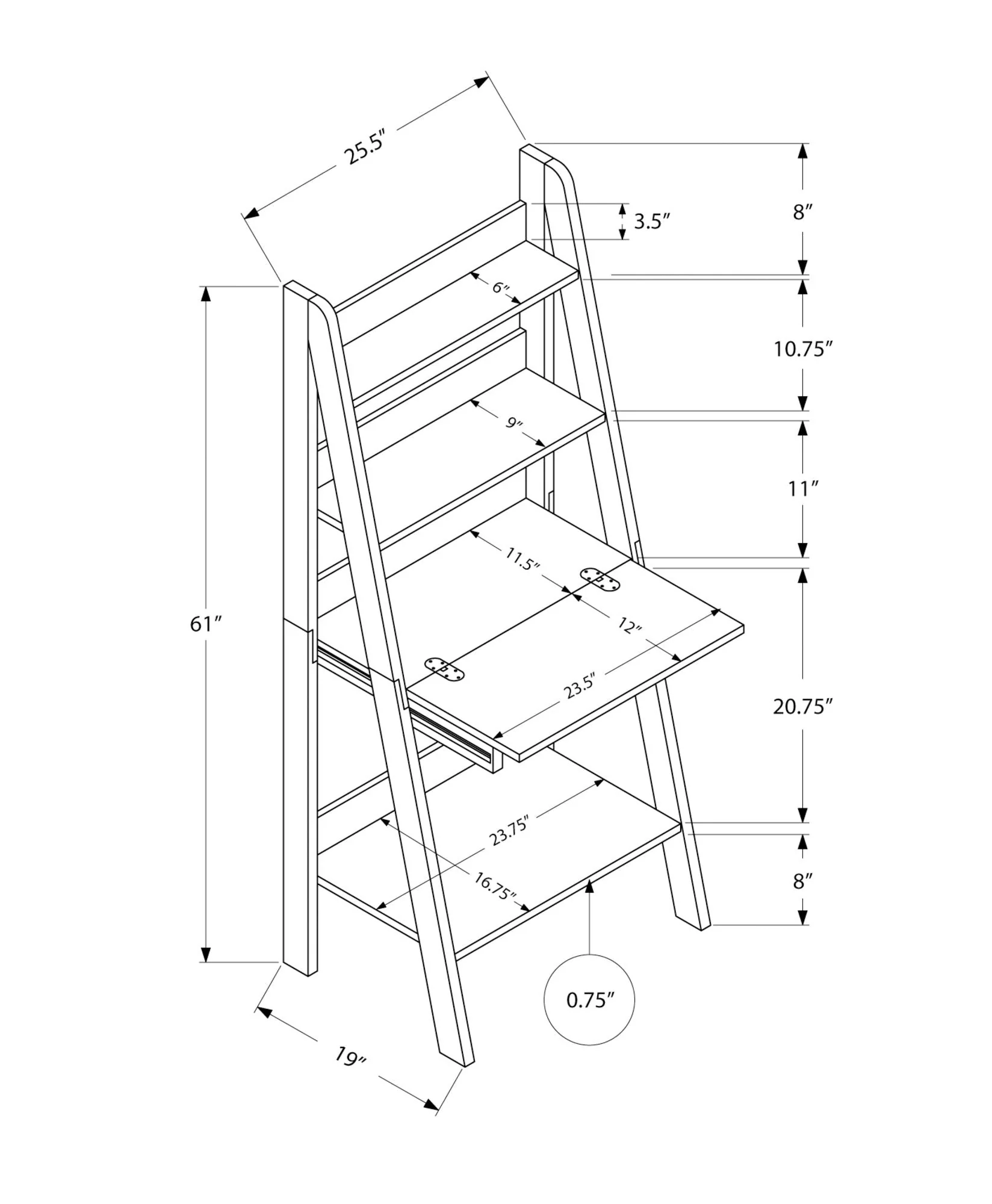 Computer Desk for Home Office with Storage Shelves - Image 3