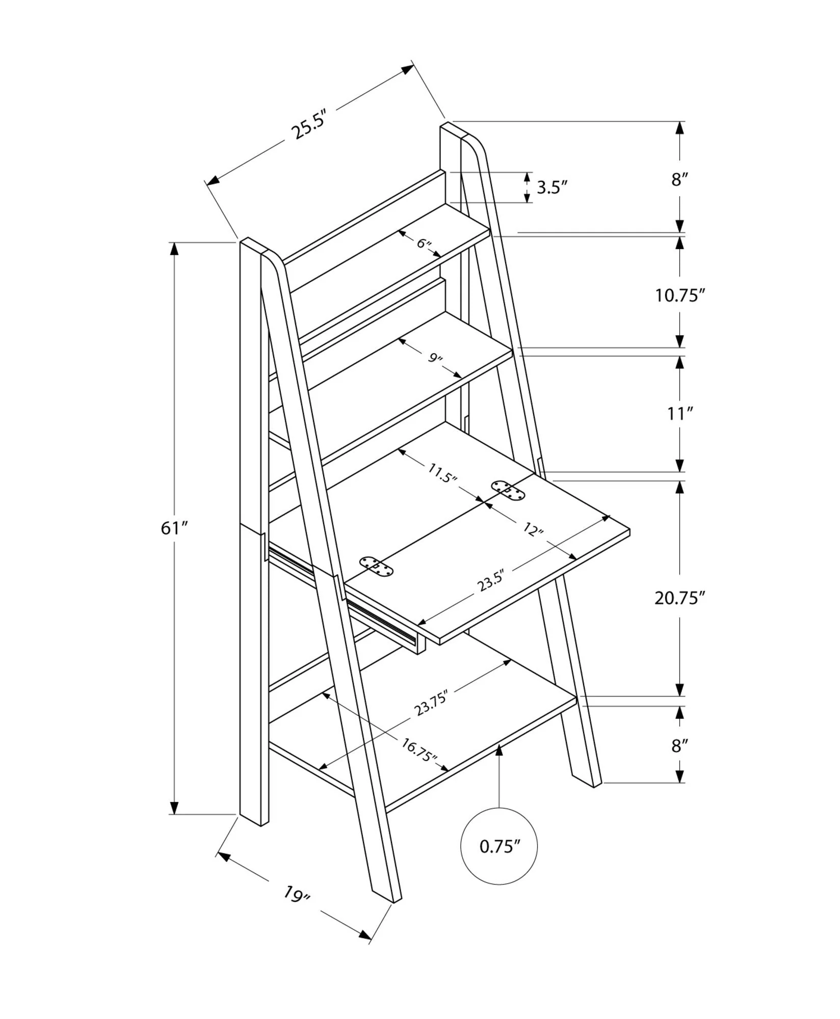 Computer Desk for Home Office with Storage Shelves - Image 8