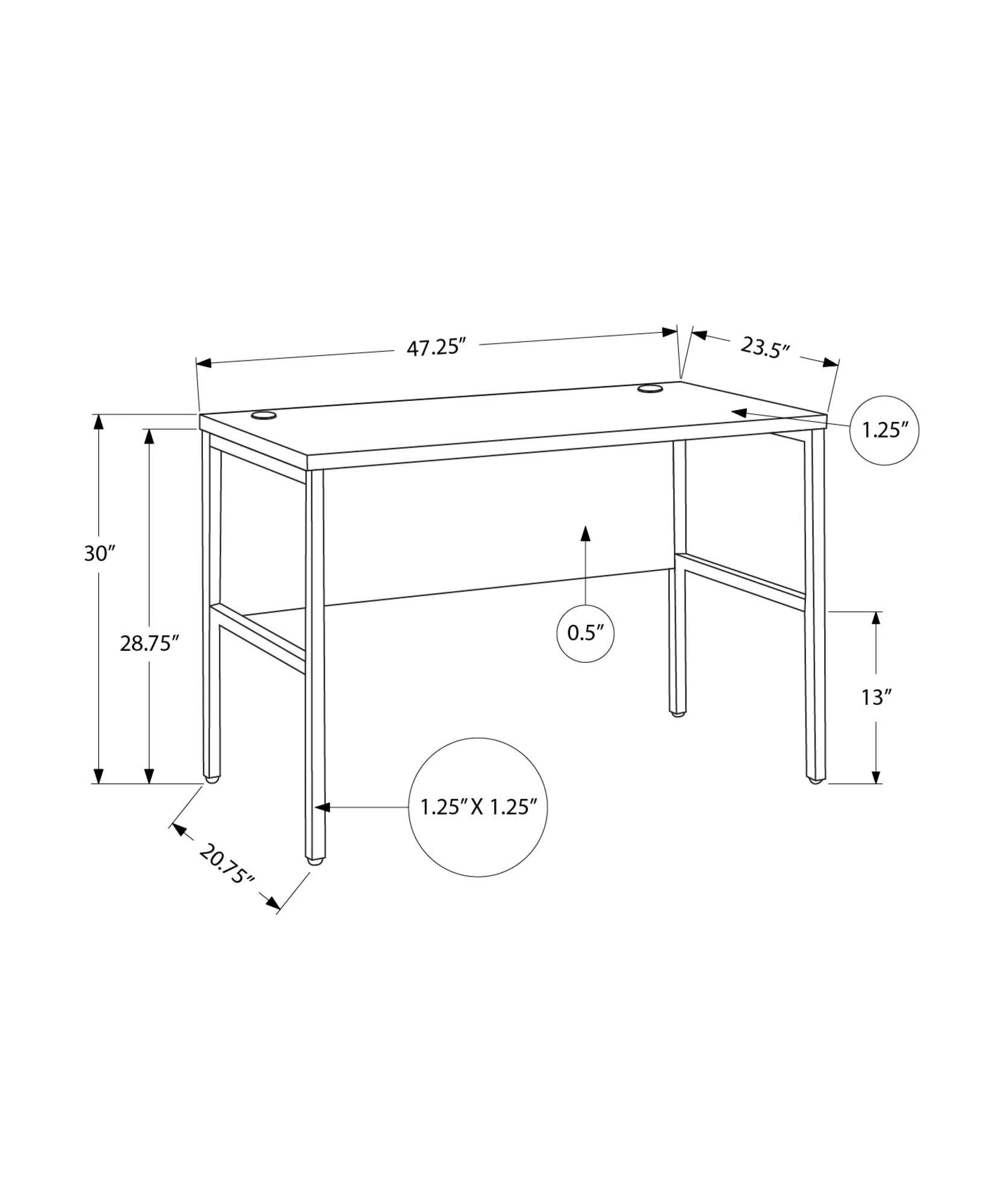 Computer Desk, Home Office, Commercial Grade, Contemporary & Modern - Image 5