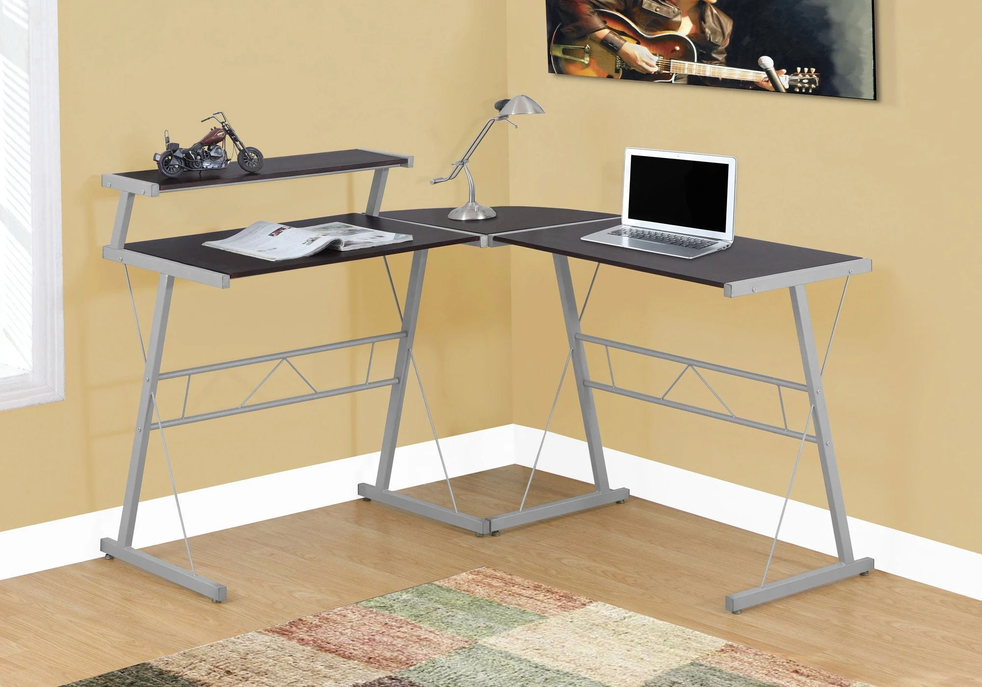 Computer Desk, Home Office, Corner, L Shape, Laptop, Durable Construction - Image 3