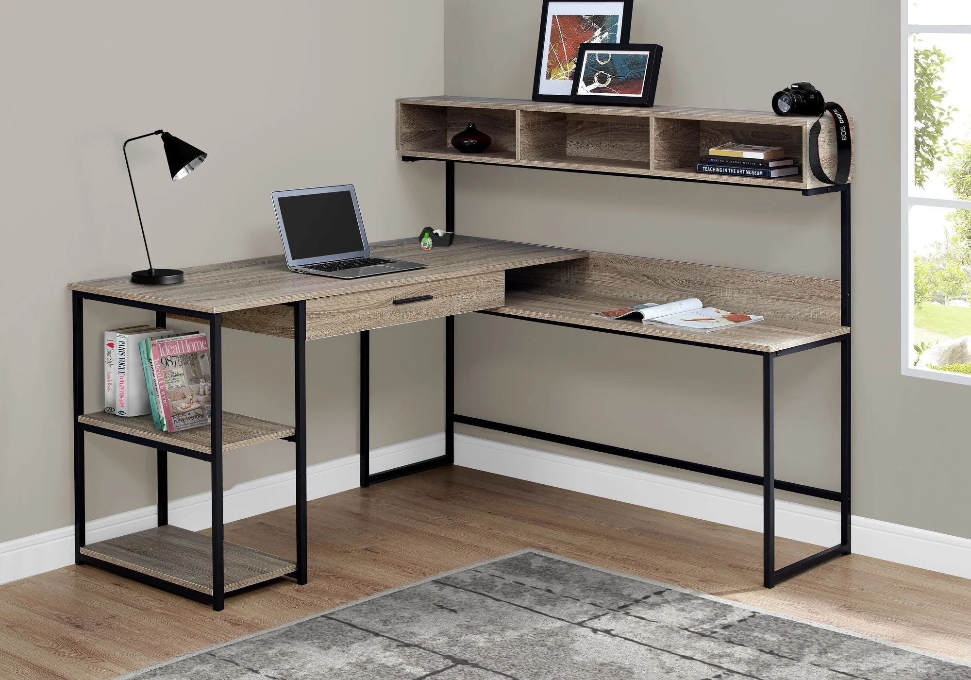 Computer Desk, Home Office, Corner, Storage Drawers, L Shape, Contemporary & Modern - Image 12