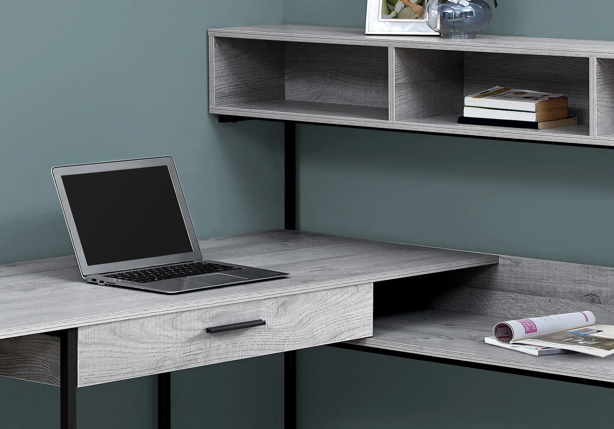 Computer Desk, Home Office, Corner, Storage Drawers, L Shape, Contemporary & Modern - Image 4