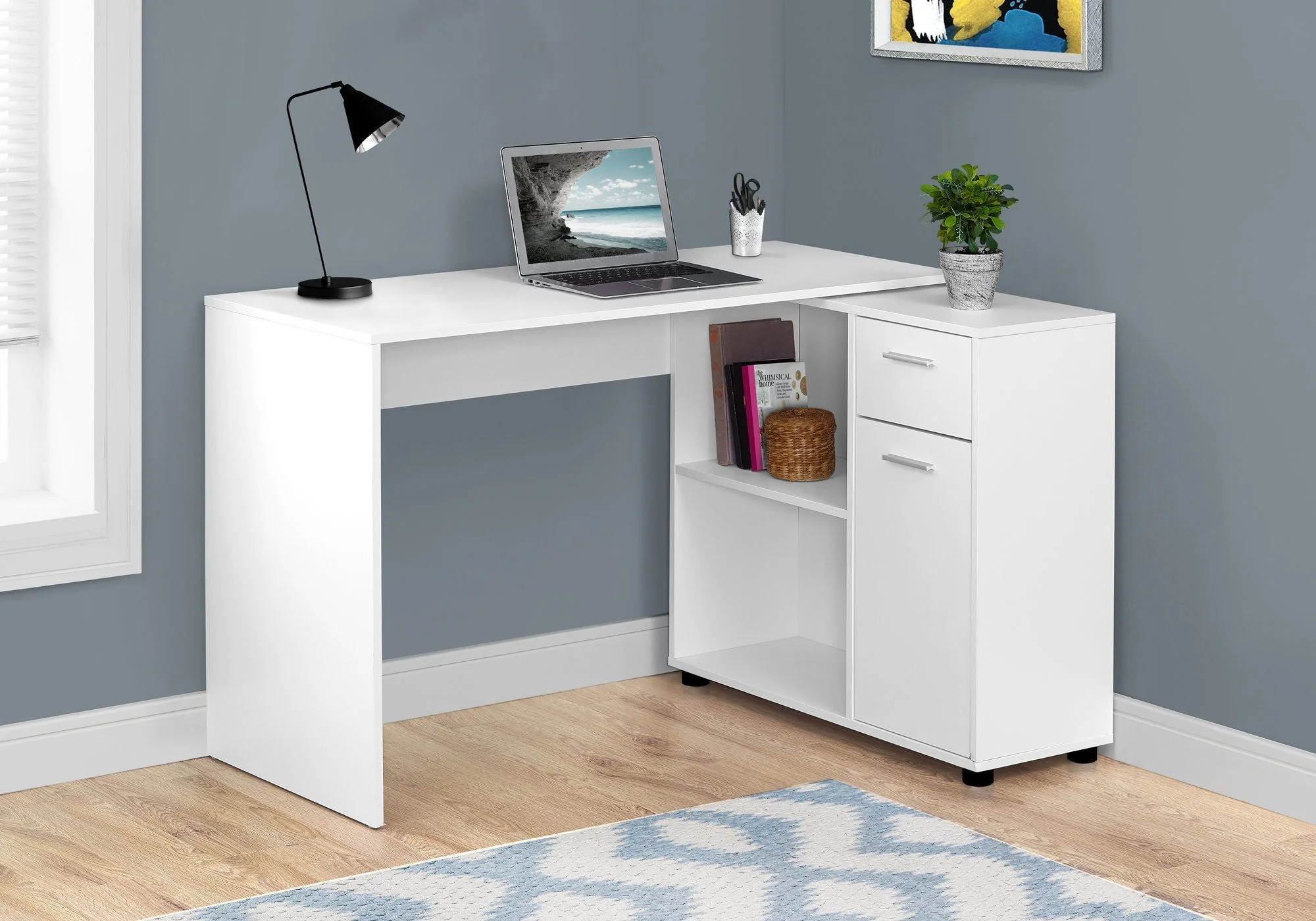Computer Desk, Home Office, Corner, Storage Drawers, L Shape, Contemporary & Modern - Image 12