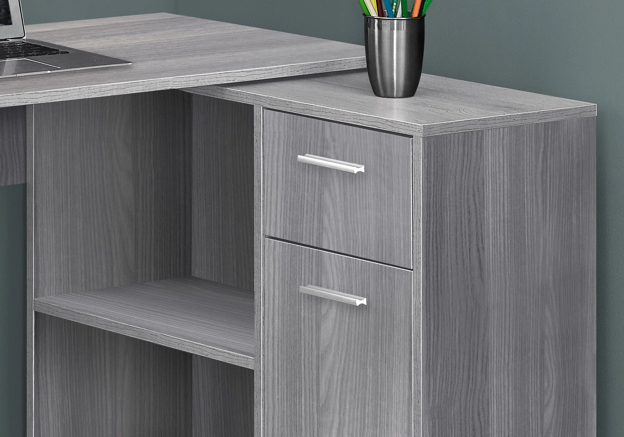 Computer Desk, Home Office, Corner, Storage Drawers, L Shape, Contemporary & Modern - Image 14