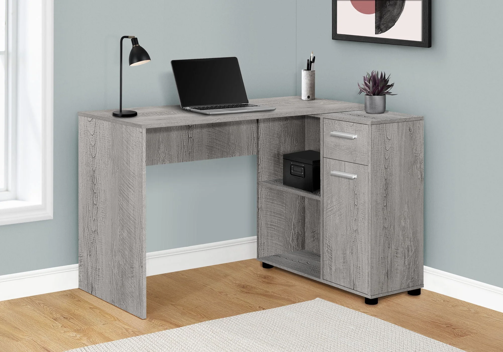 Computer Desk, Home Office, Corner, Storage Drawers, L Shape, Contemporary & Modern - Image 16